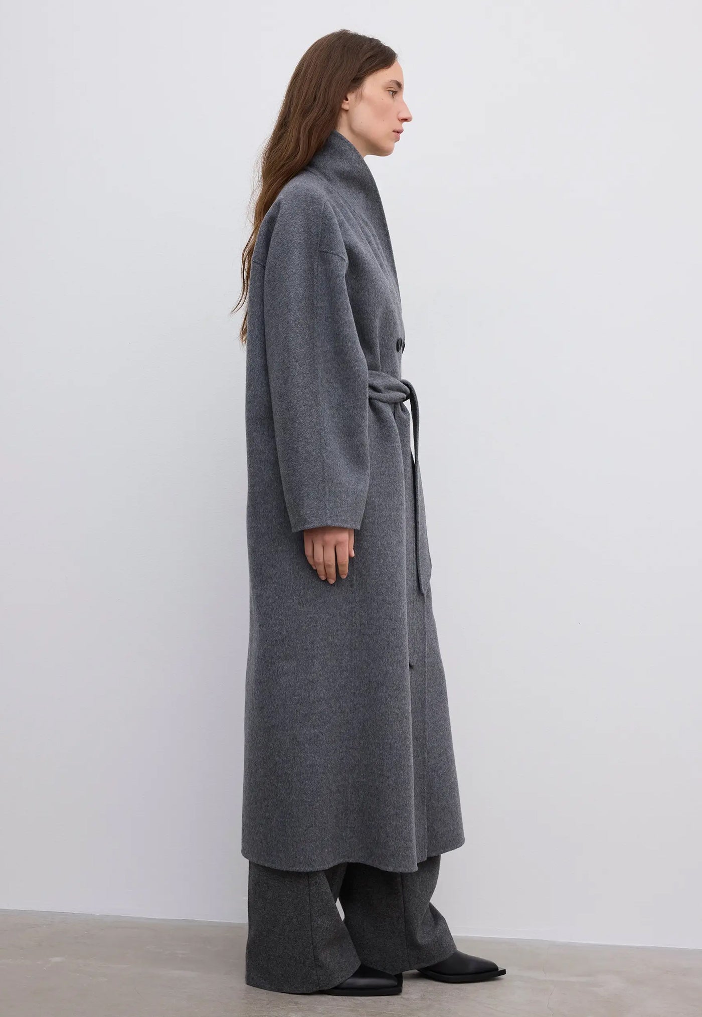 Relaxed Double Coat - Grey Malange