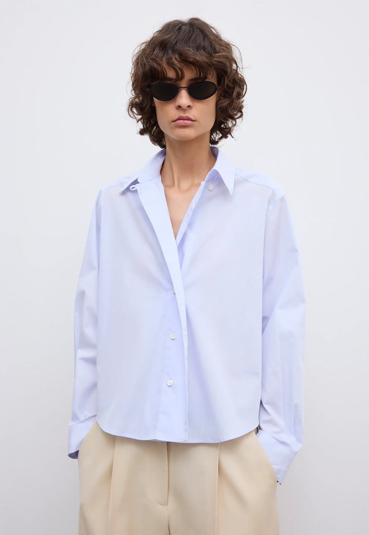 Cropped Shirt - Light Blue