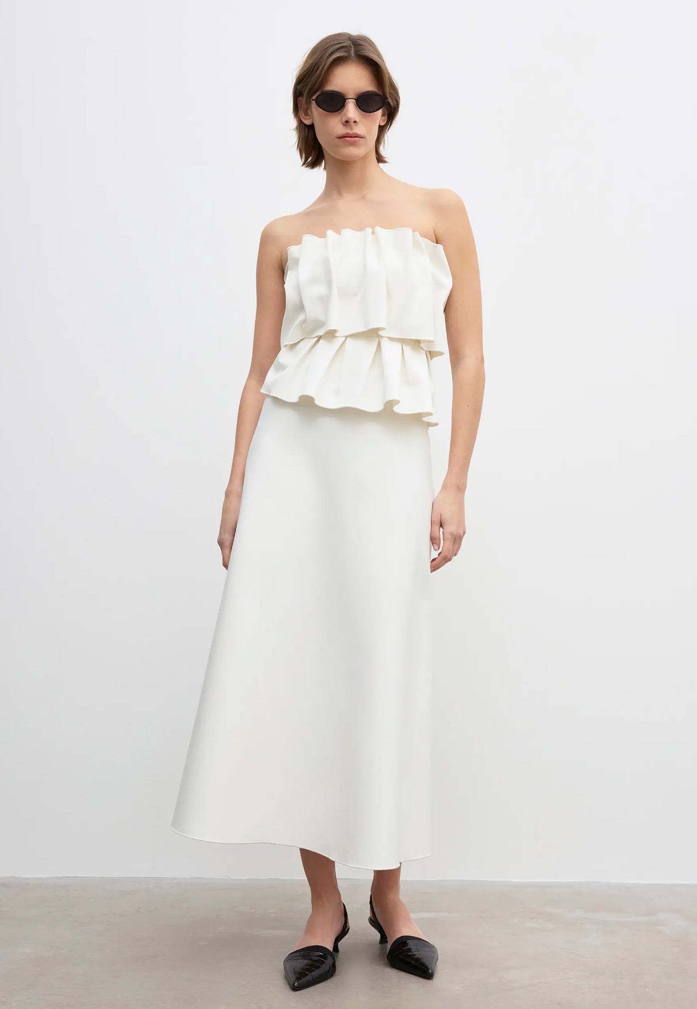 Sculpted Tube Dress - White