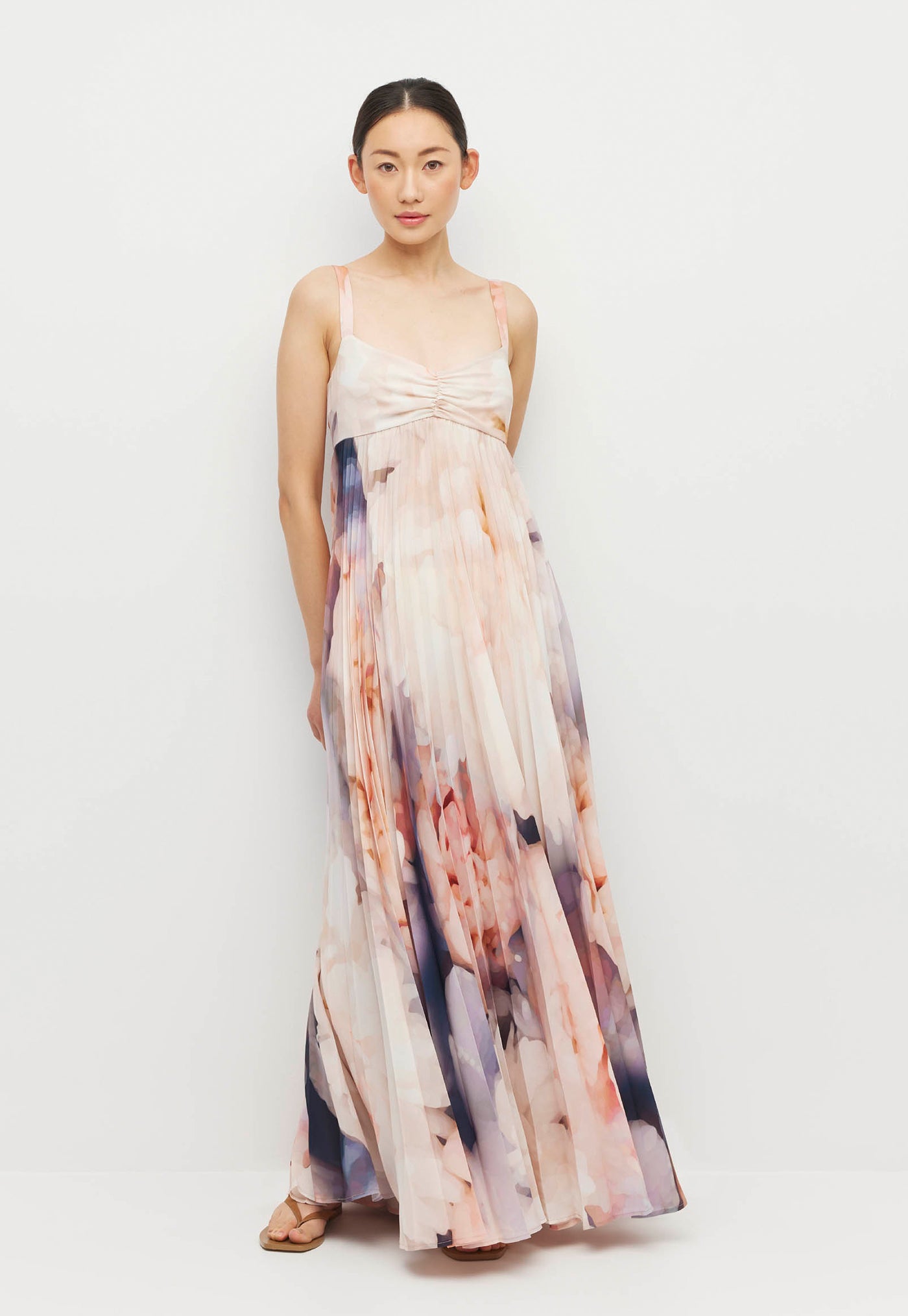 Isabella Pleat Dress - Bouquet