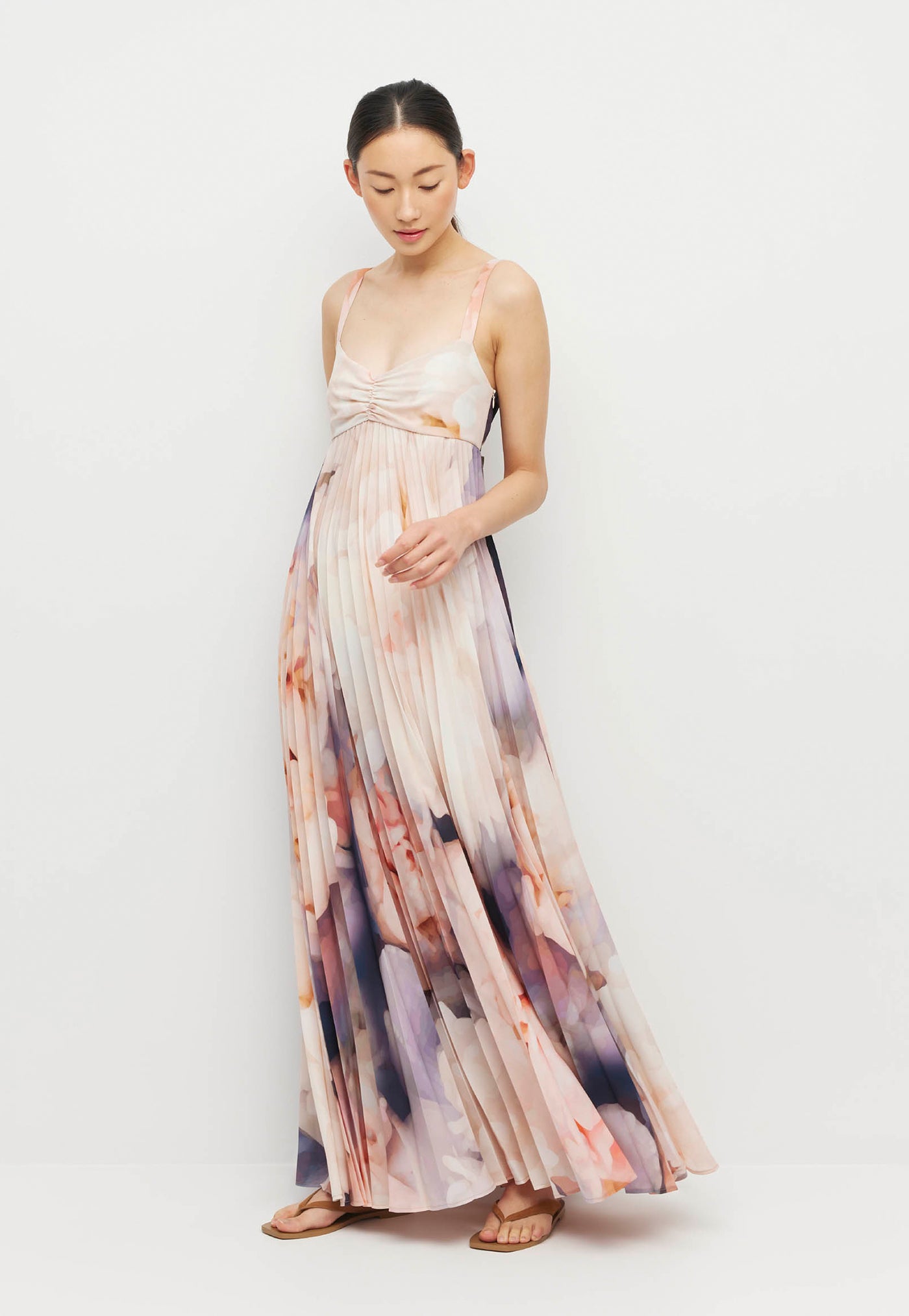 Isabella Pleat Dress - Bouquet