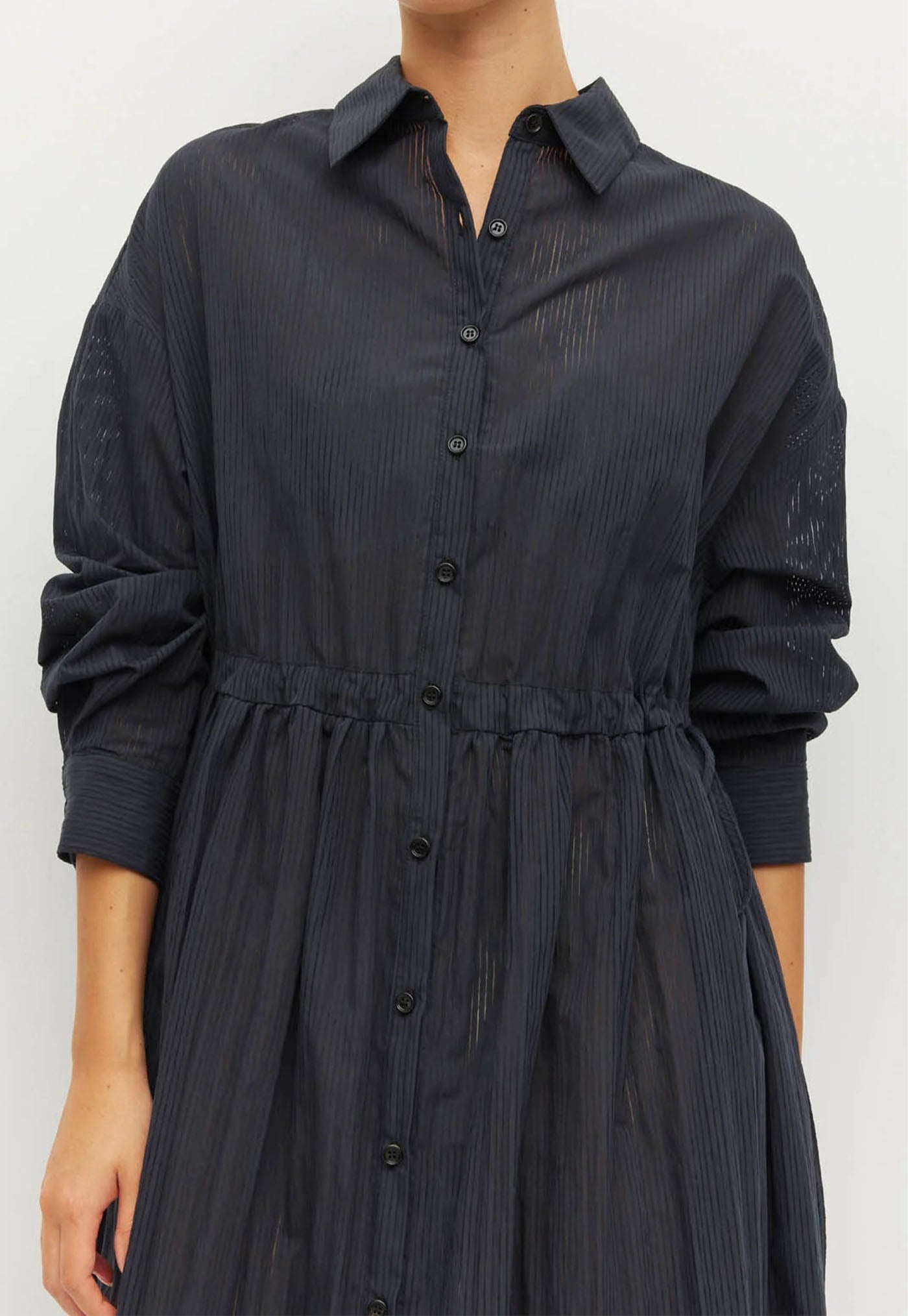 Lenora Dress - Black Stripe