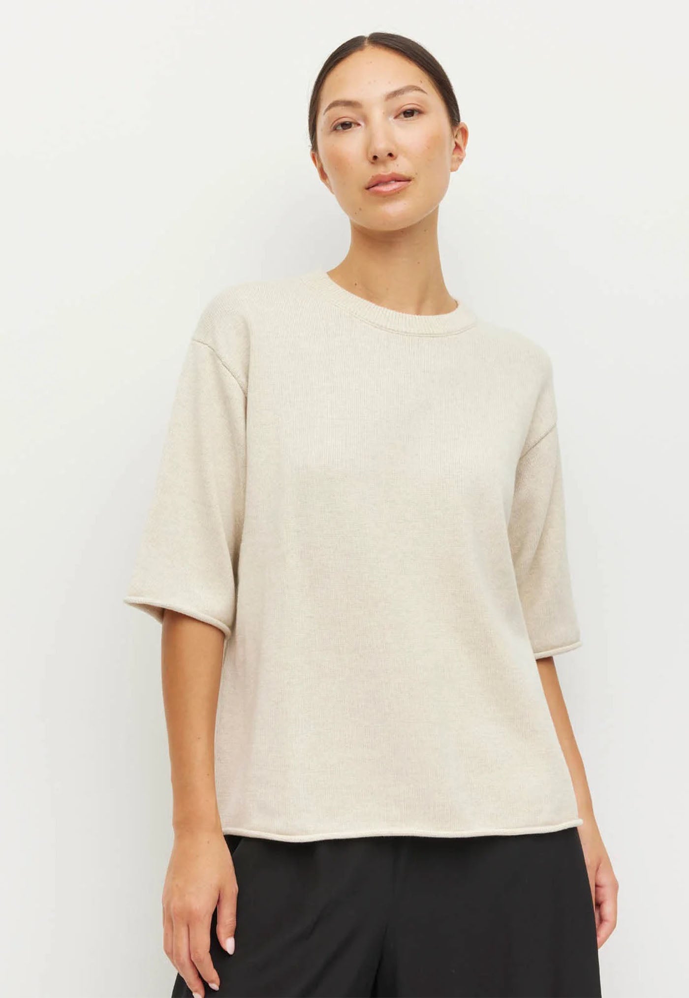 Rolled Hem T - Toast Marle