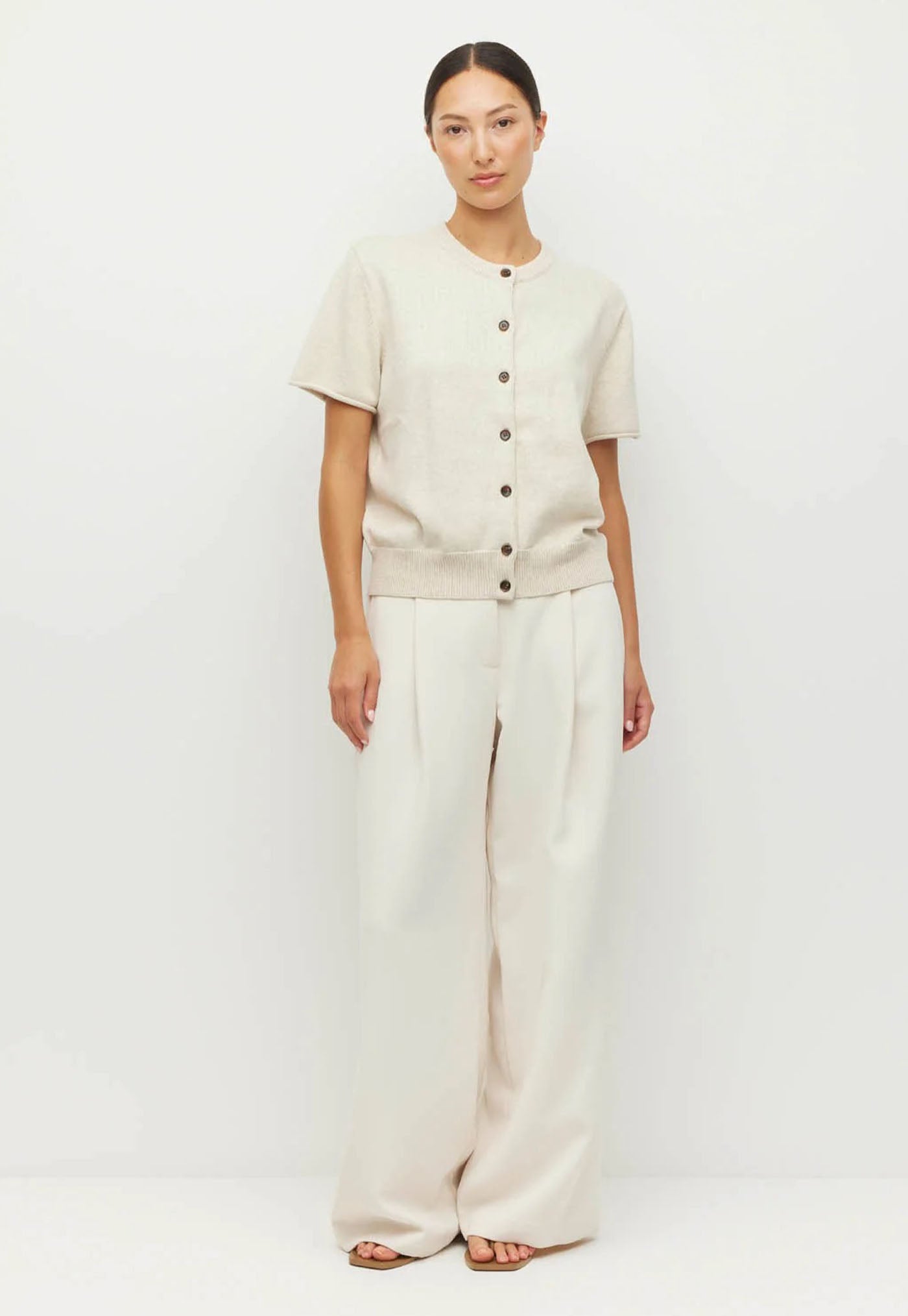 Twin T Cardi - Toast Marle