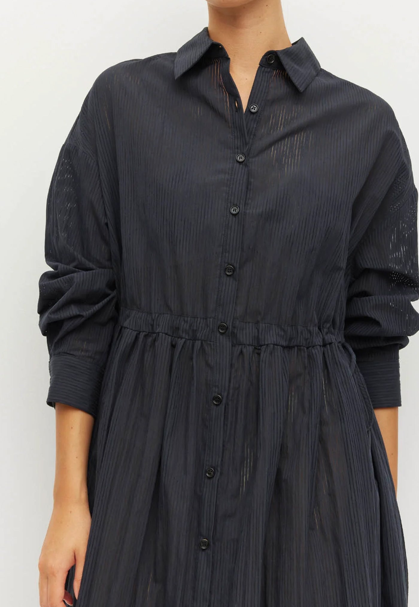 Lenora Dress - Black Stripe