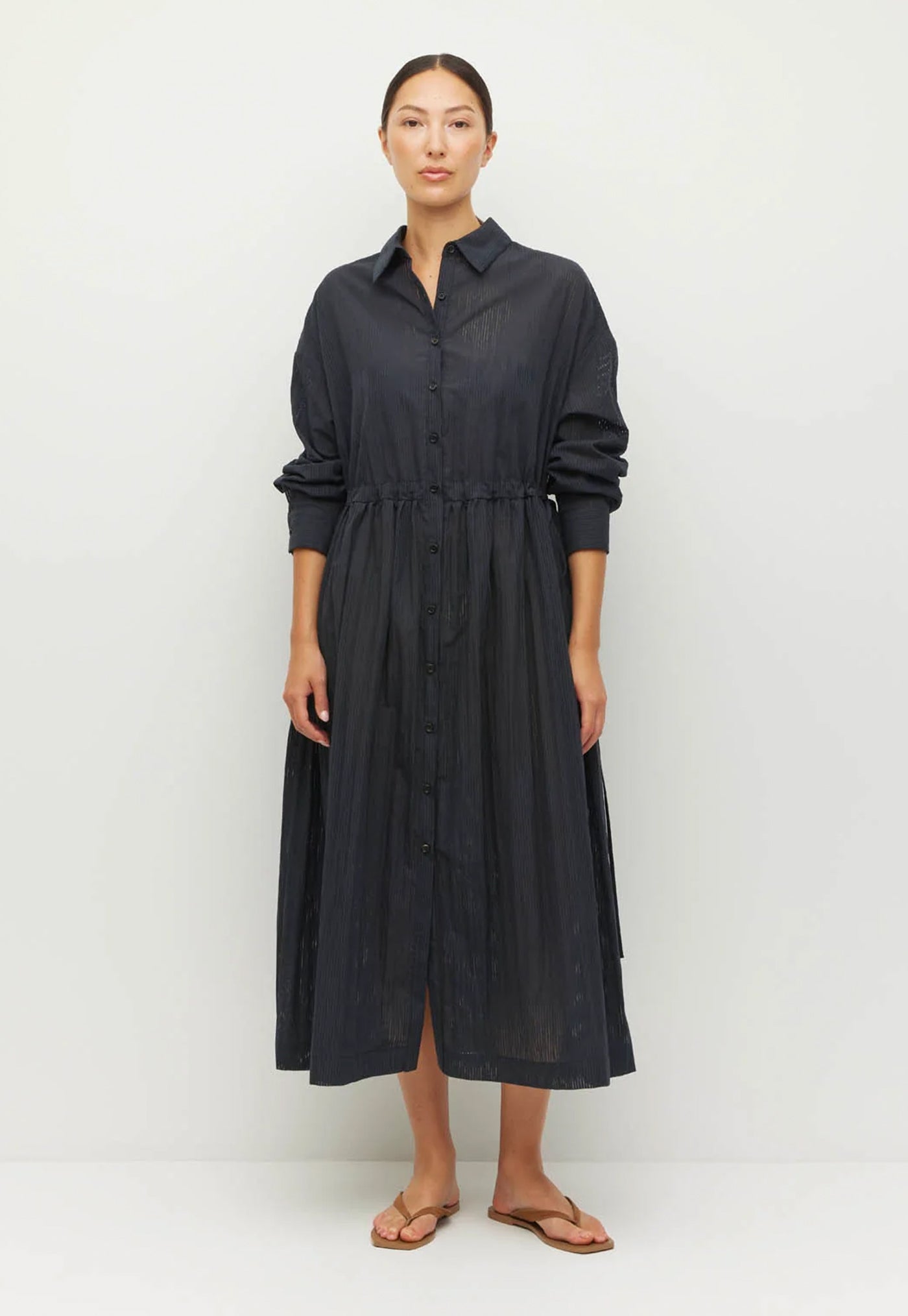 Lenora Dress - Black Stripe