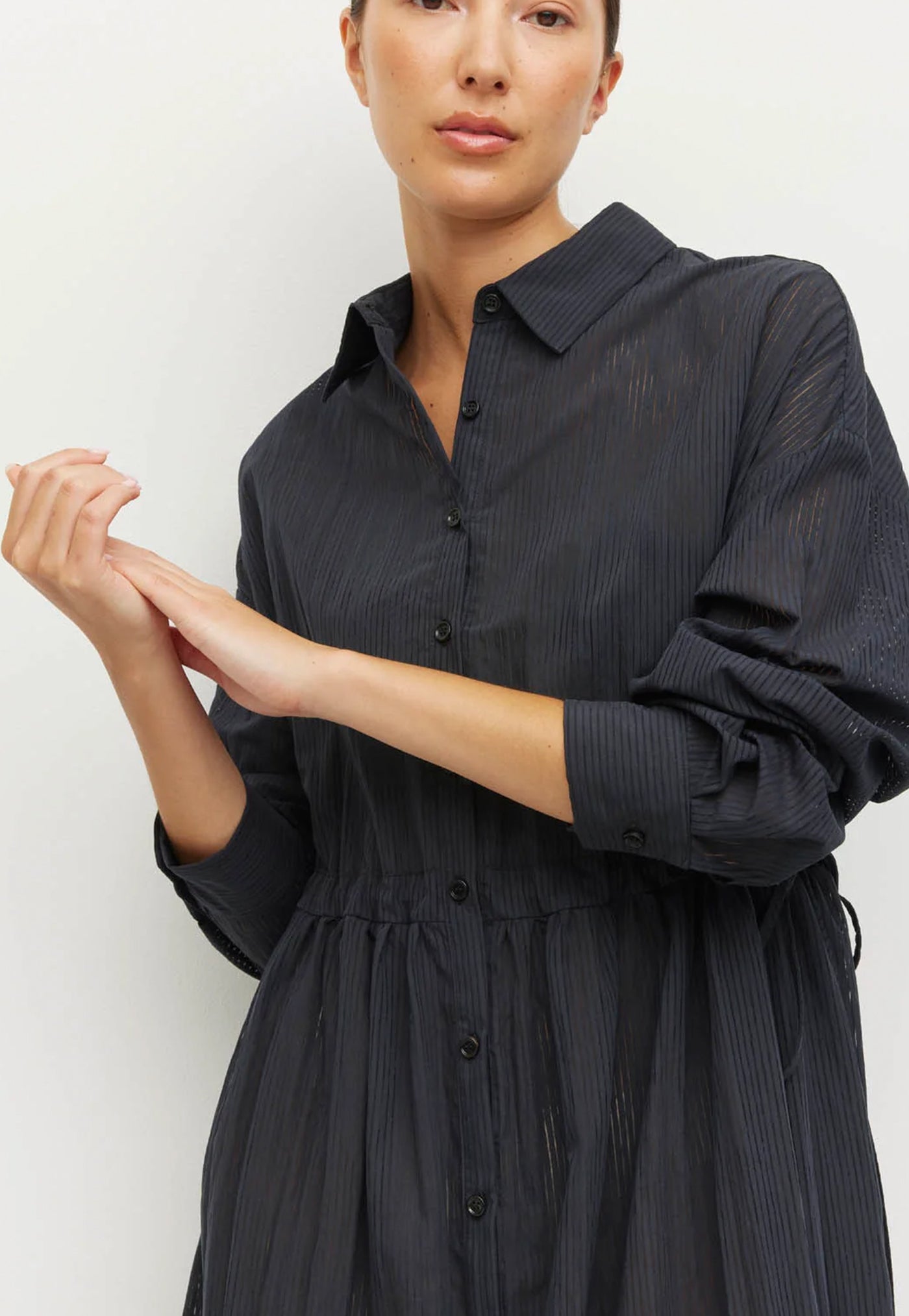 Lenora Dress - Black Stripe