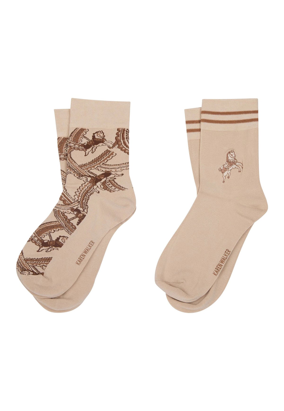 Carousel Socks 2 Pack Cream - Multi