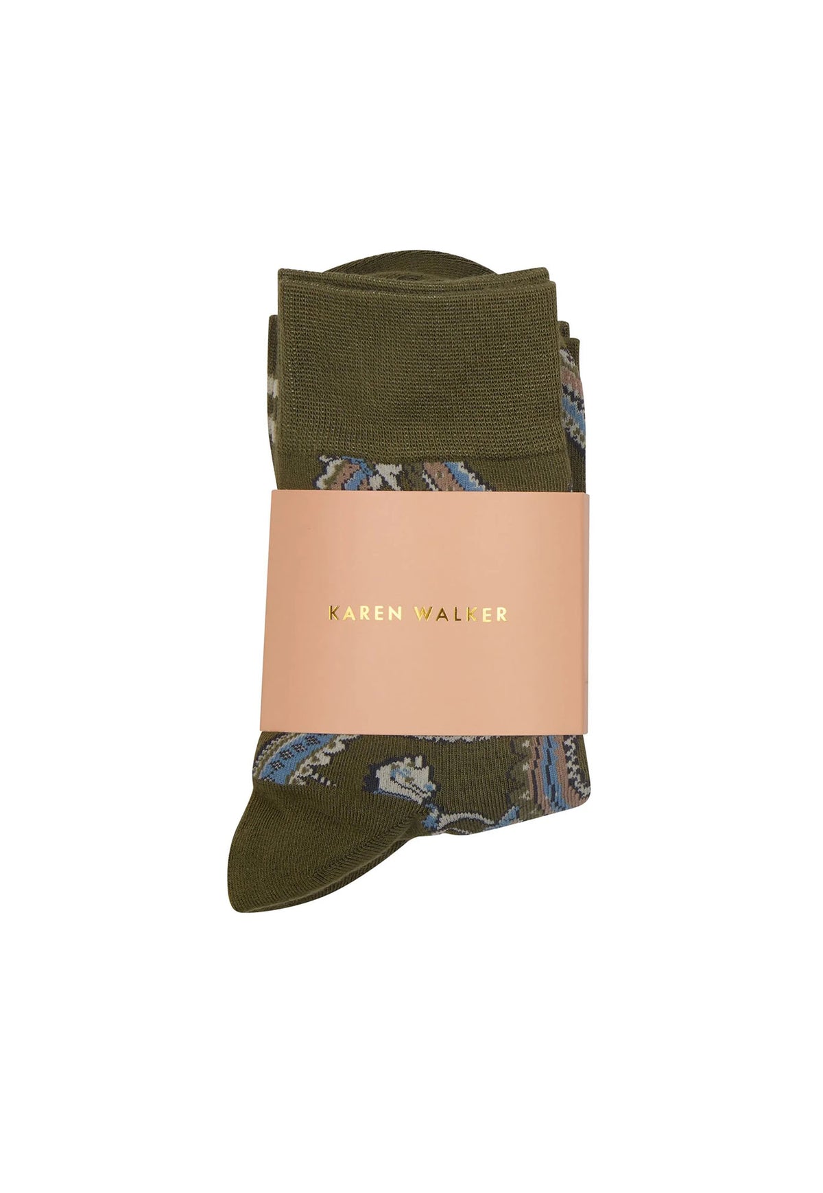 Carousel Socks 2 Pack Cream - Green Multi