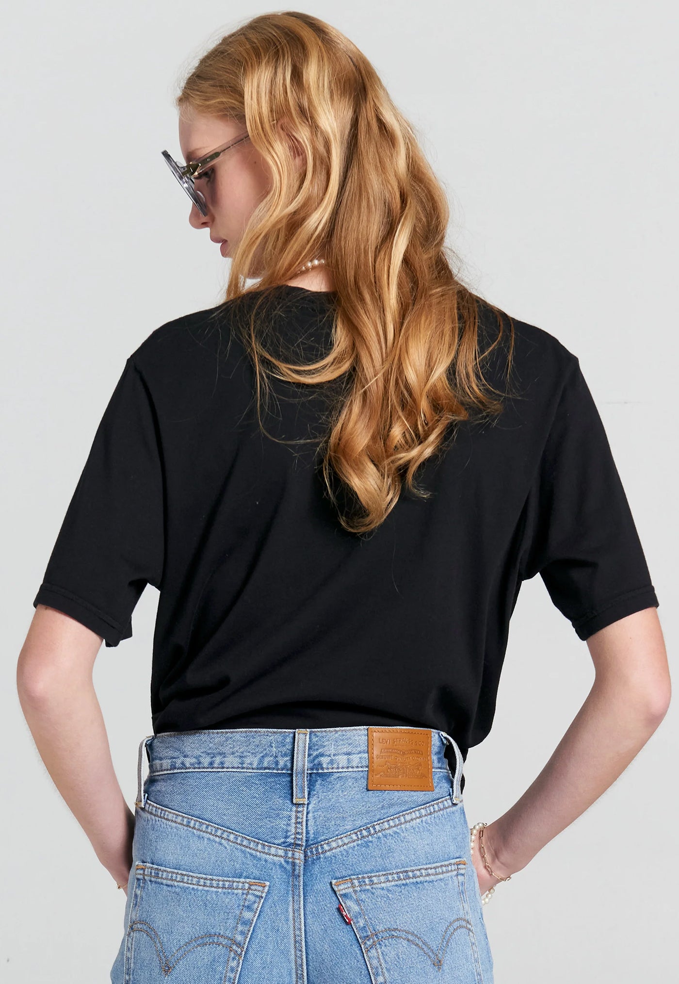 Embroidered Runaway Girl Classic Organic Cotton T-Shirt - Black