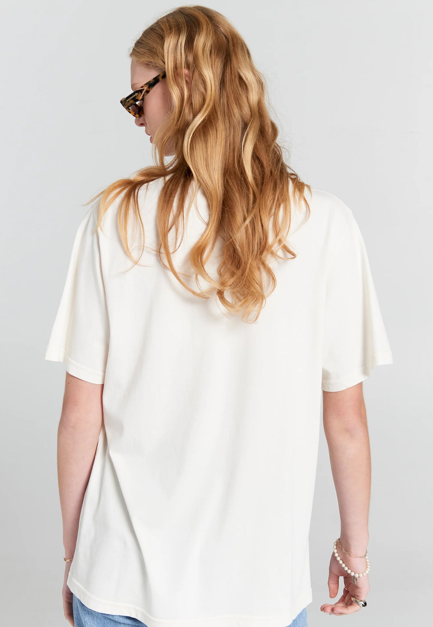 Embroidered Runaway Girl Classic Organic Cotton T-Shirt - Ecru