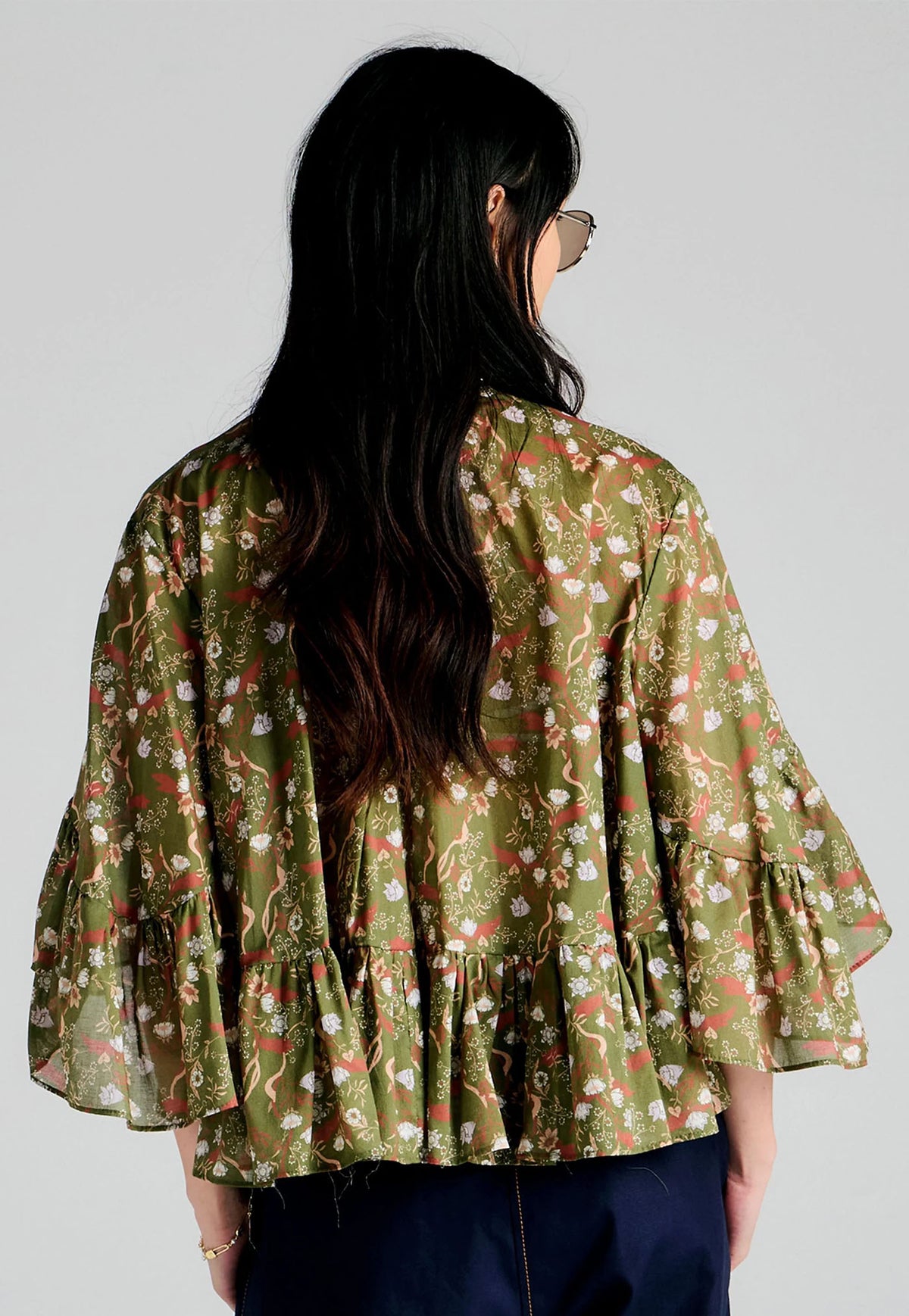Fleur Blouse - Olive Multi
