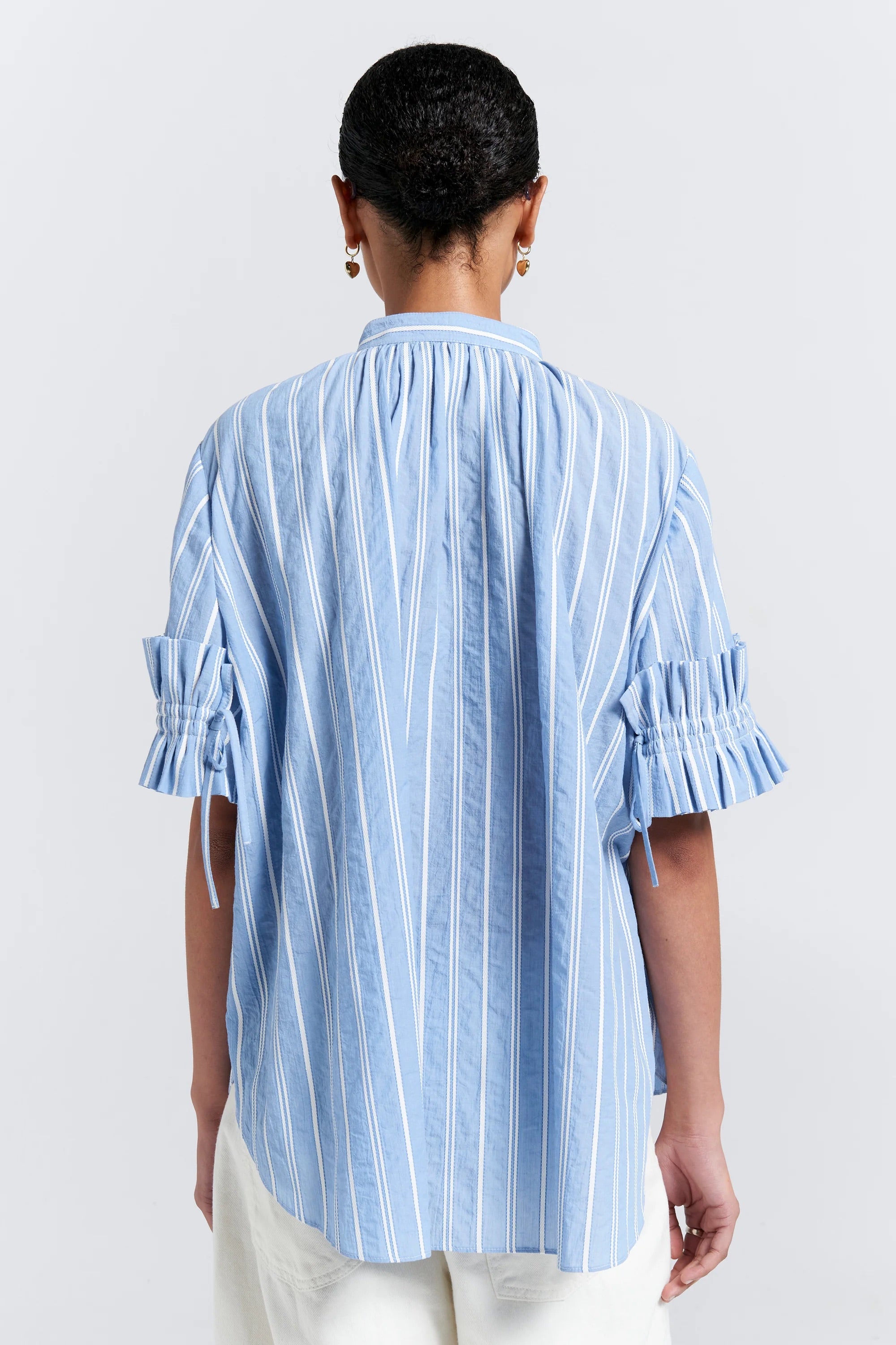 Floret Ruffle Shirt - Blue