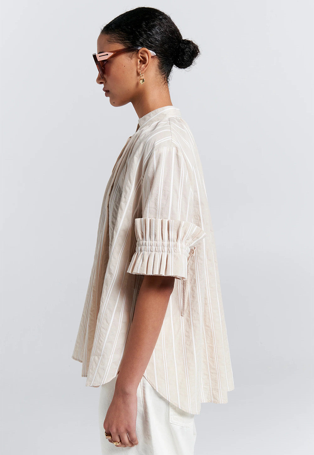 Floret Ruffle Shirt - Natural
