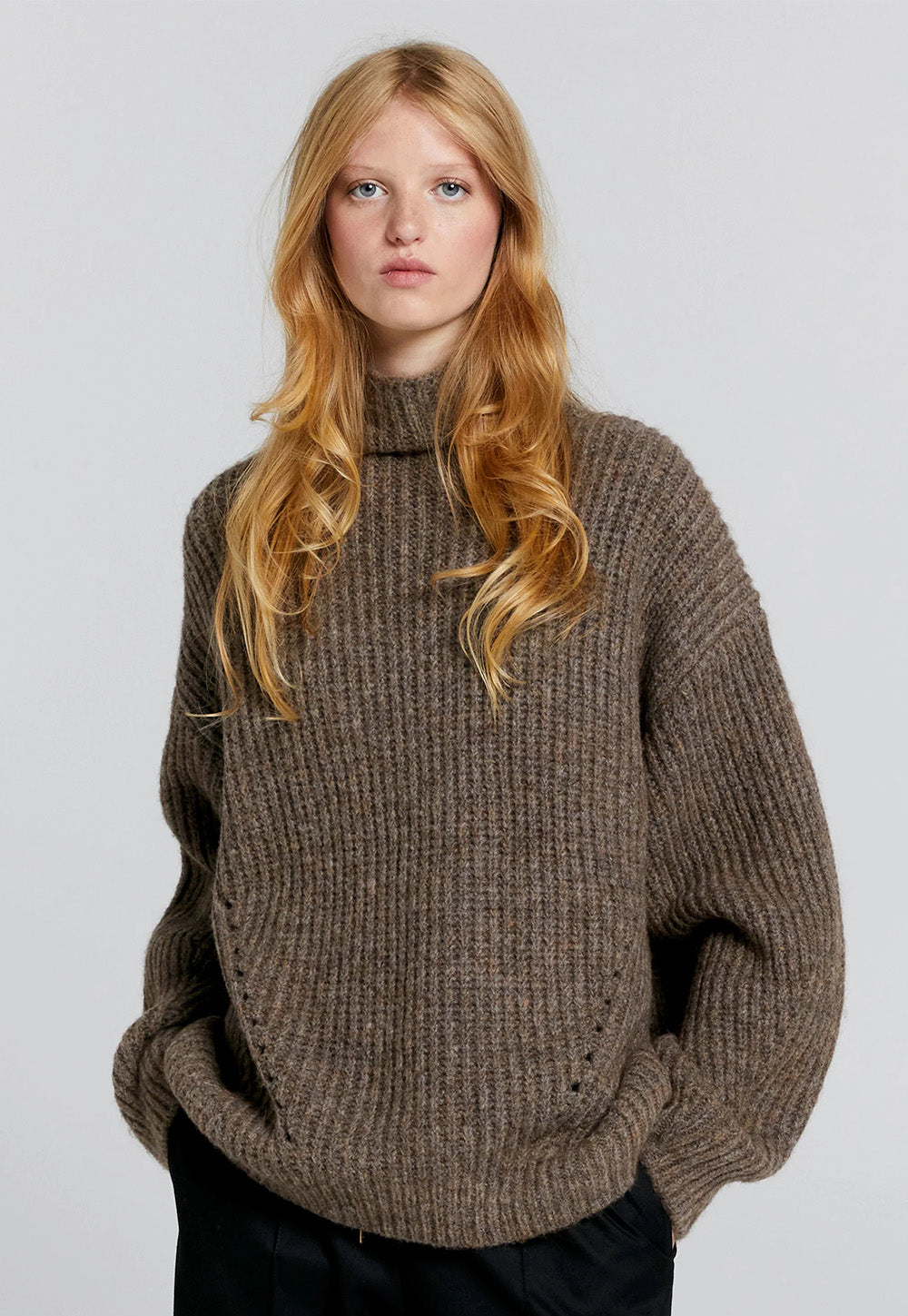 Funnel Neck Sweater - Walnut