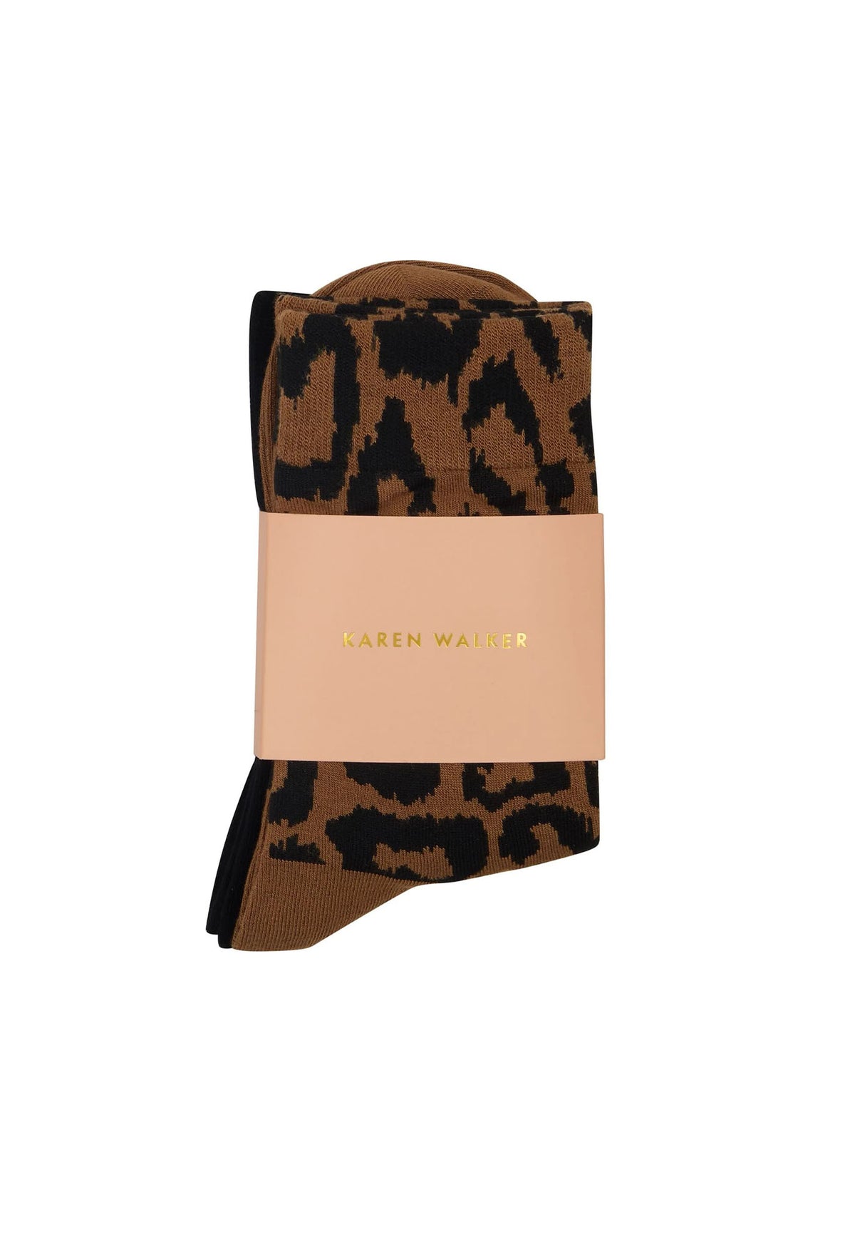 Leopard Socks 2 Pack Tan/Black