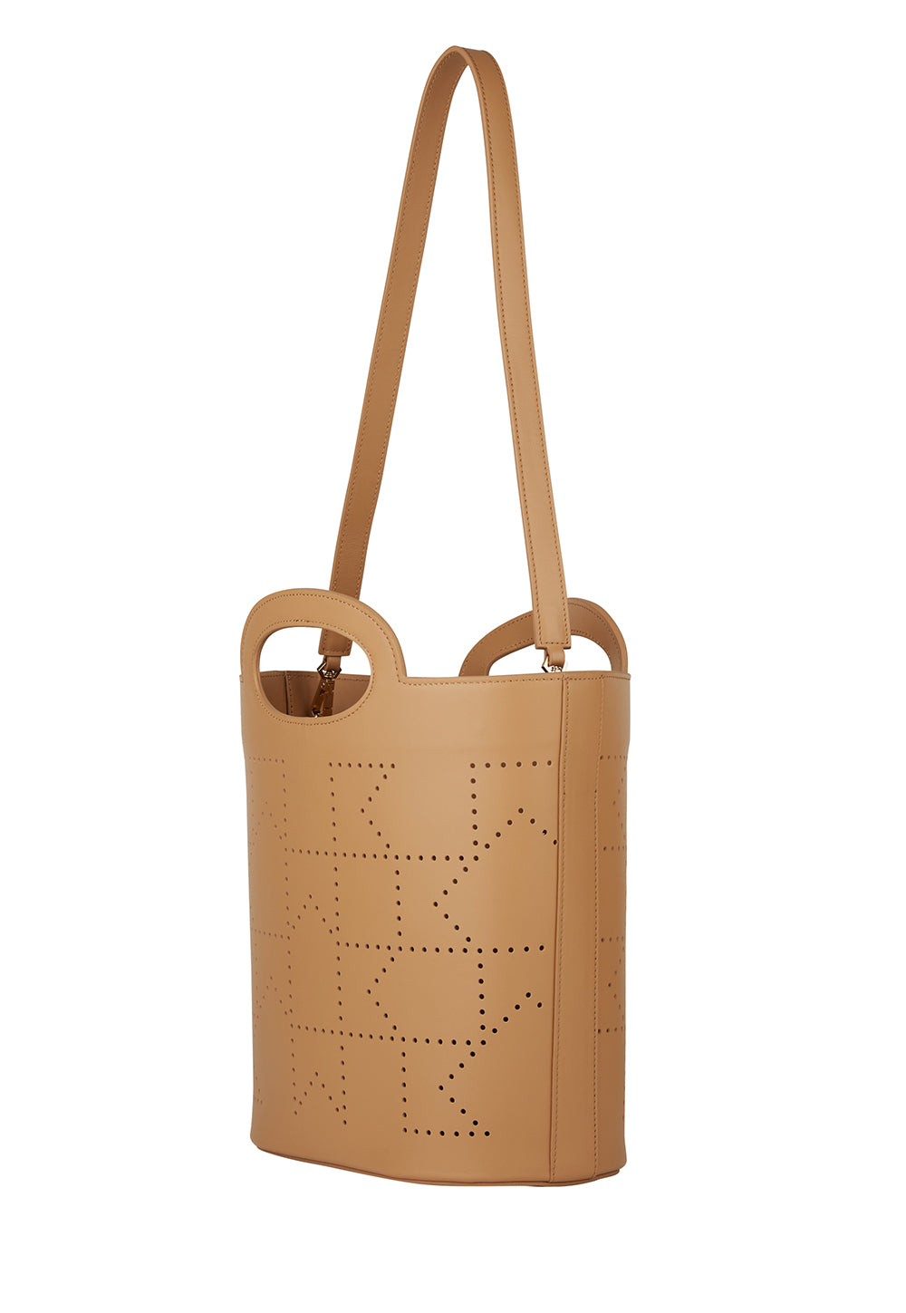 Monogram Basket Medium - Camel sold by Angel Divine