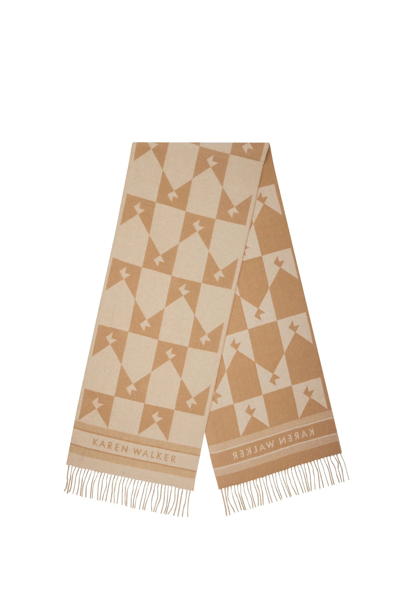 Monogram Jacquard Scarf - Cream/Tan