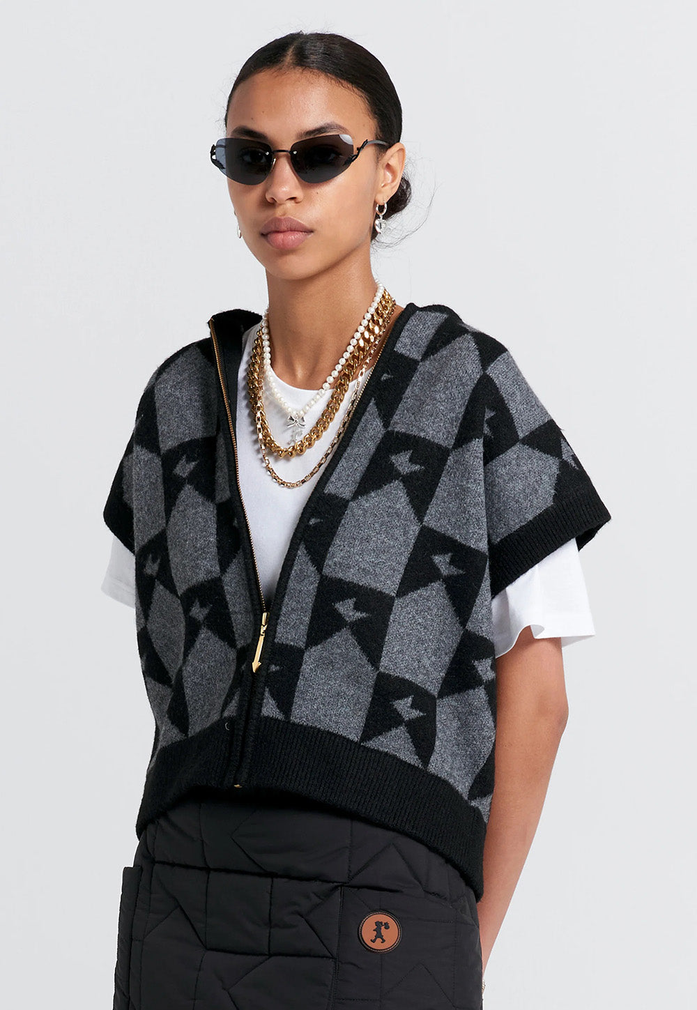 Monogram Knit Vest - Black