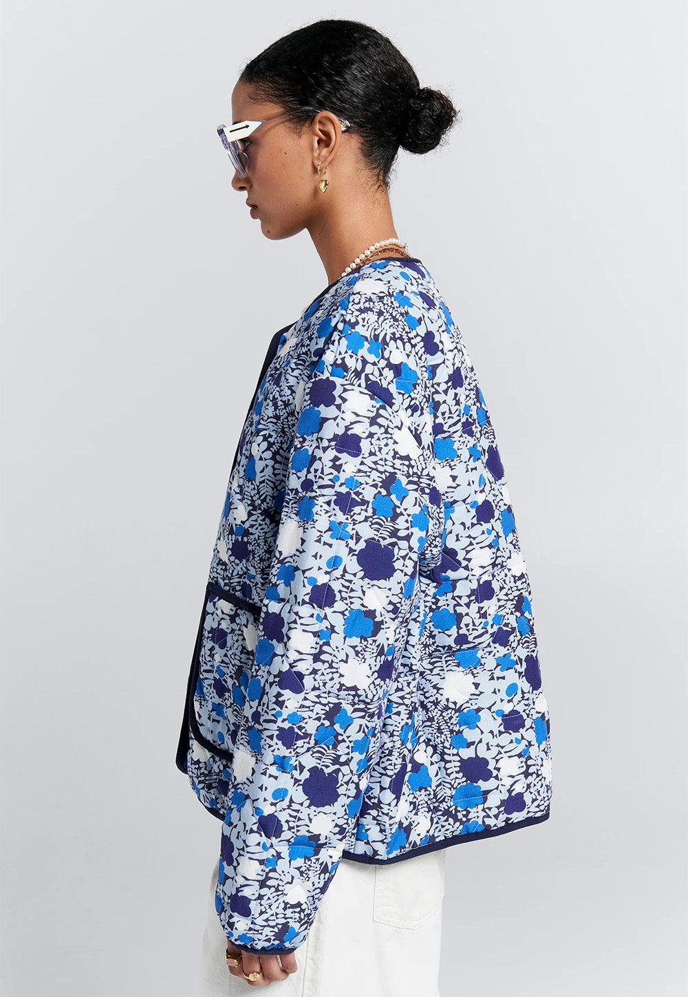 Quilted Drift Jacket - Blue Multi