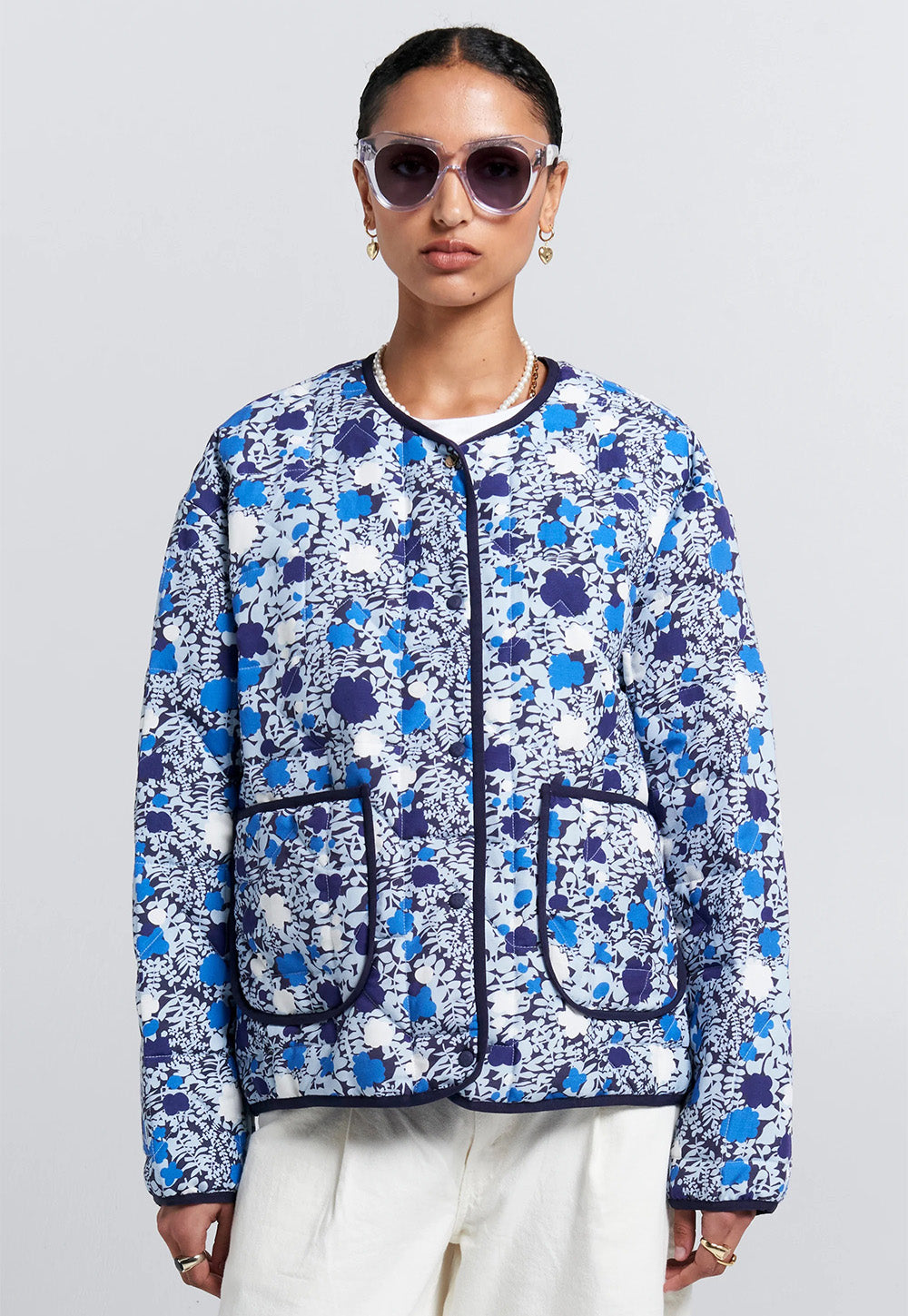 Quilted Drift Jacket - Blue Multi