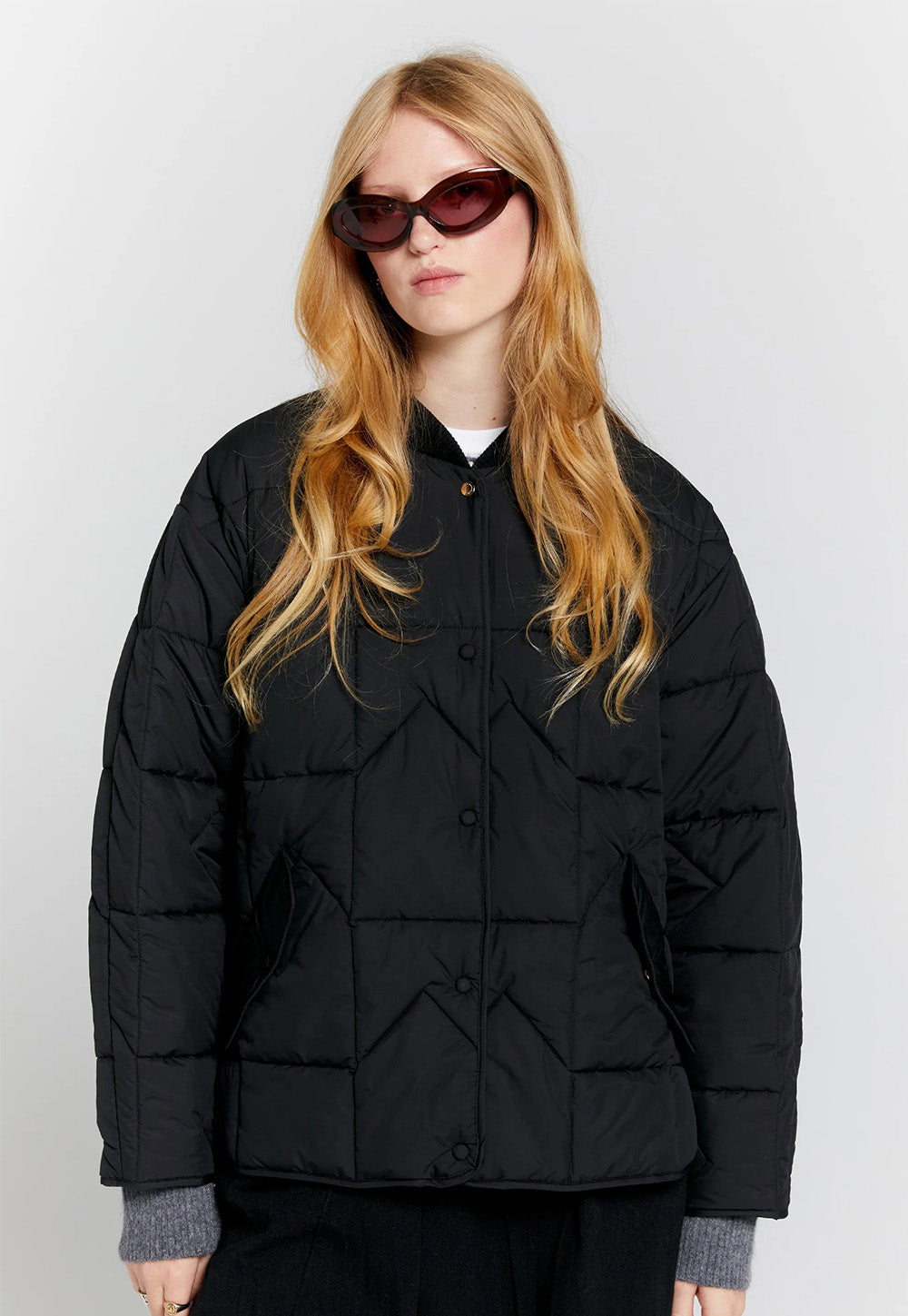 Quilted Monogram Jacket - Black