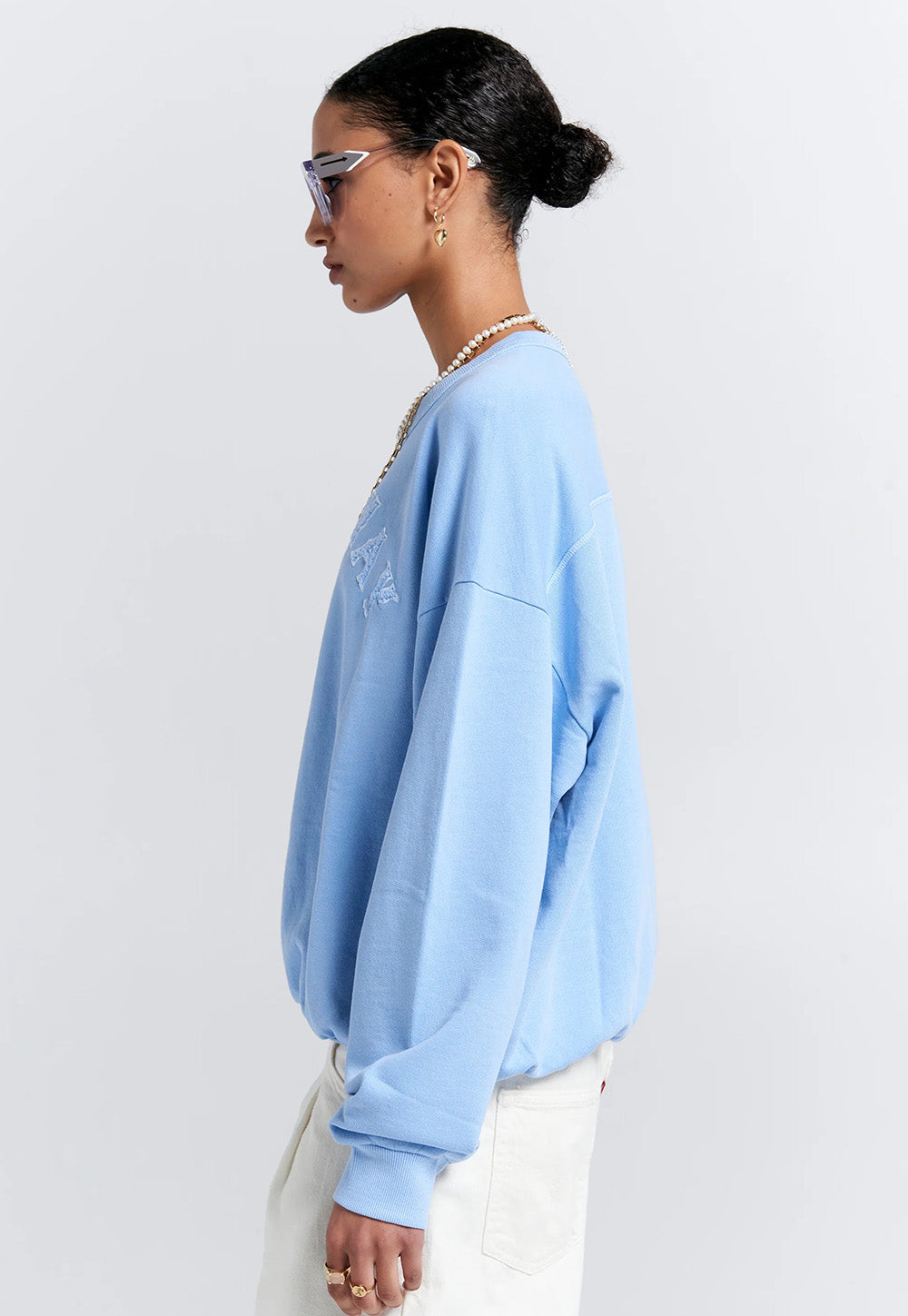 Runaway College Organic Cotton Crewneck Sweatshirt - Blue