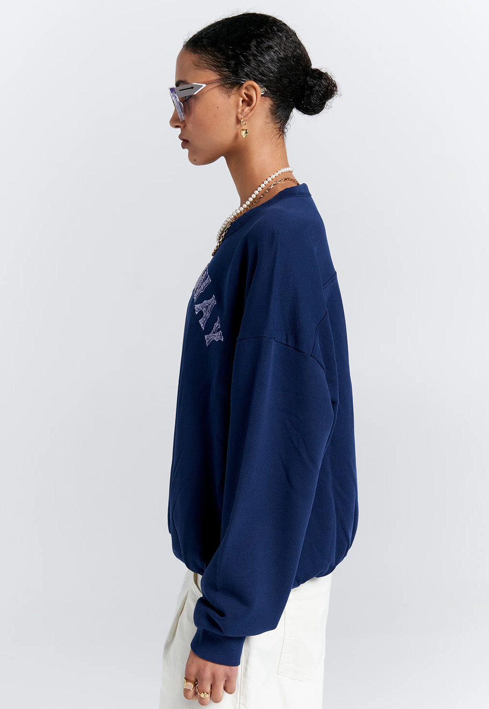 Runaway College Organic Cotton Crewneck Sweatshirt - Navy