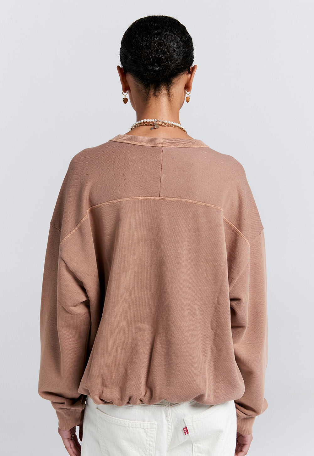 Runaway College Organic Cotton Crewneck Sweatshirt - Taupe