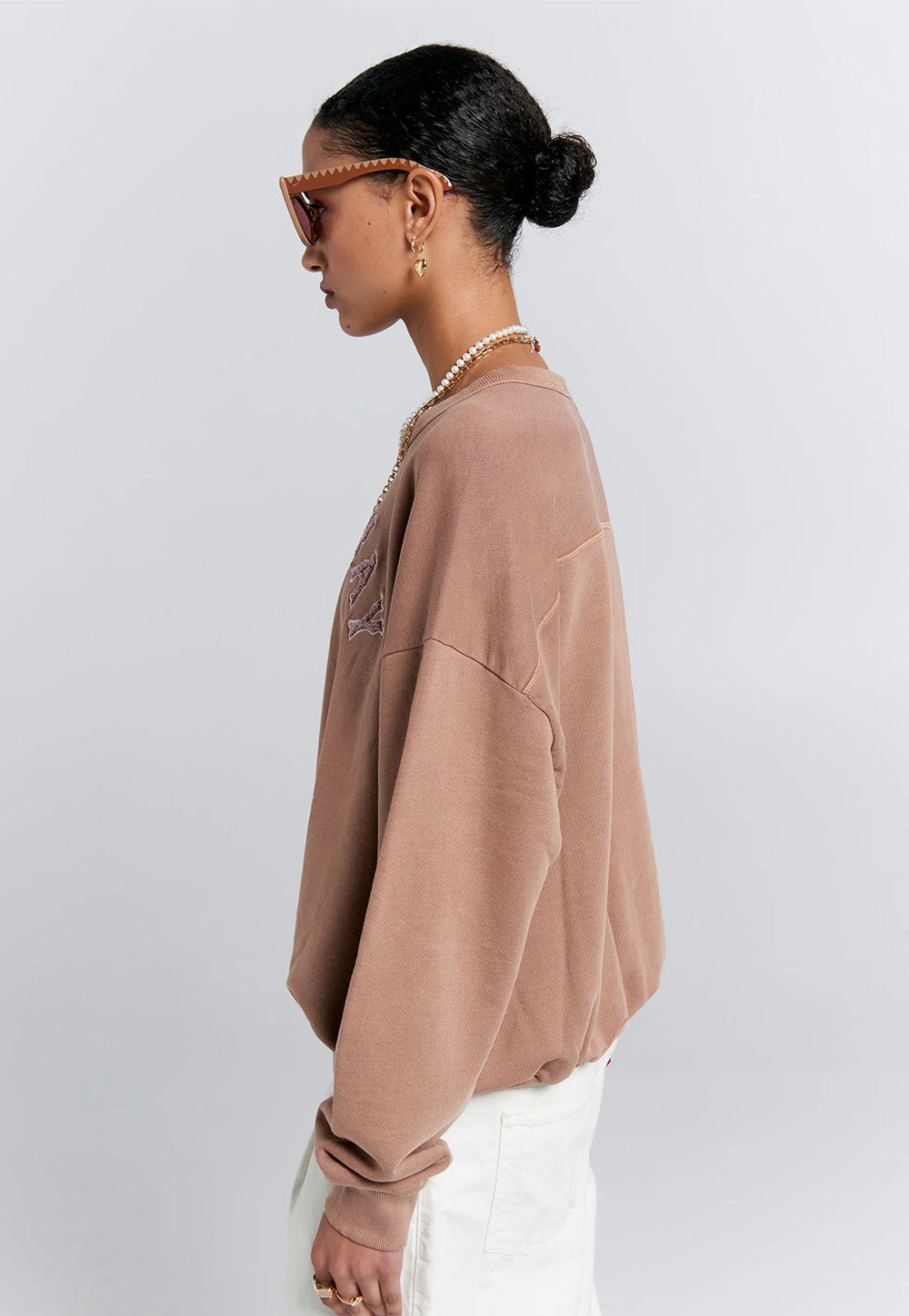 Runaway College Organic Cotton Crewneck Sweatshirt - Taupe