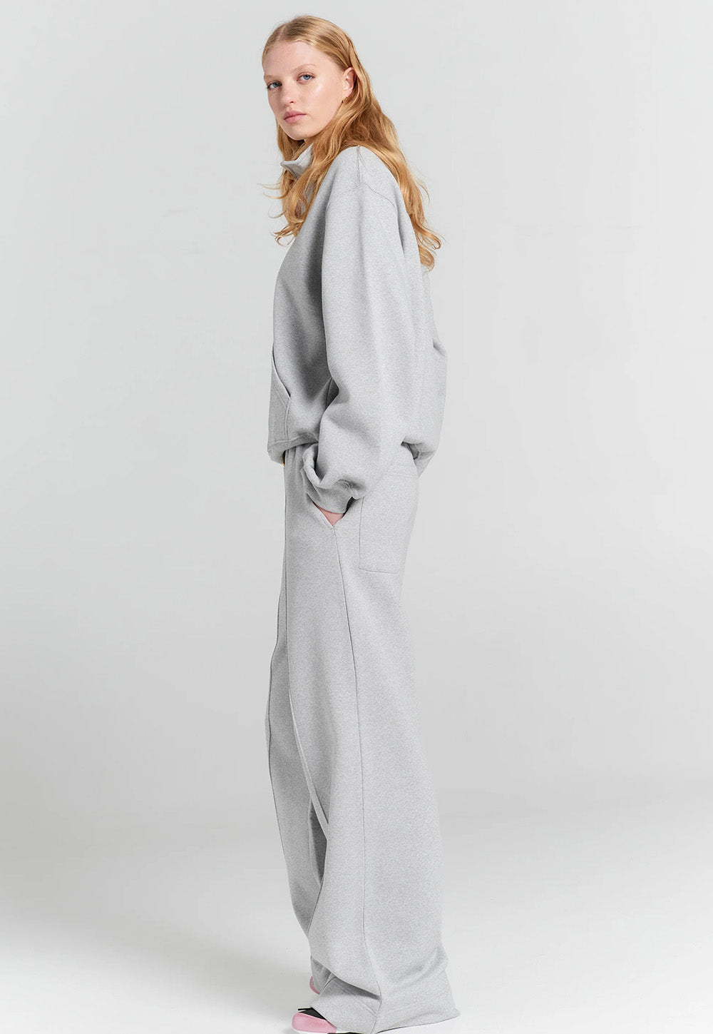 Runaway Girl Zip-Up Sweatshirt - Grey