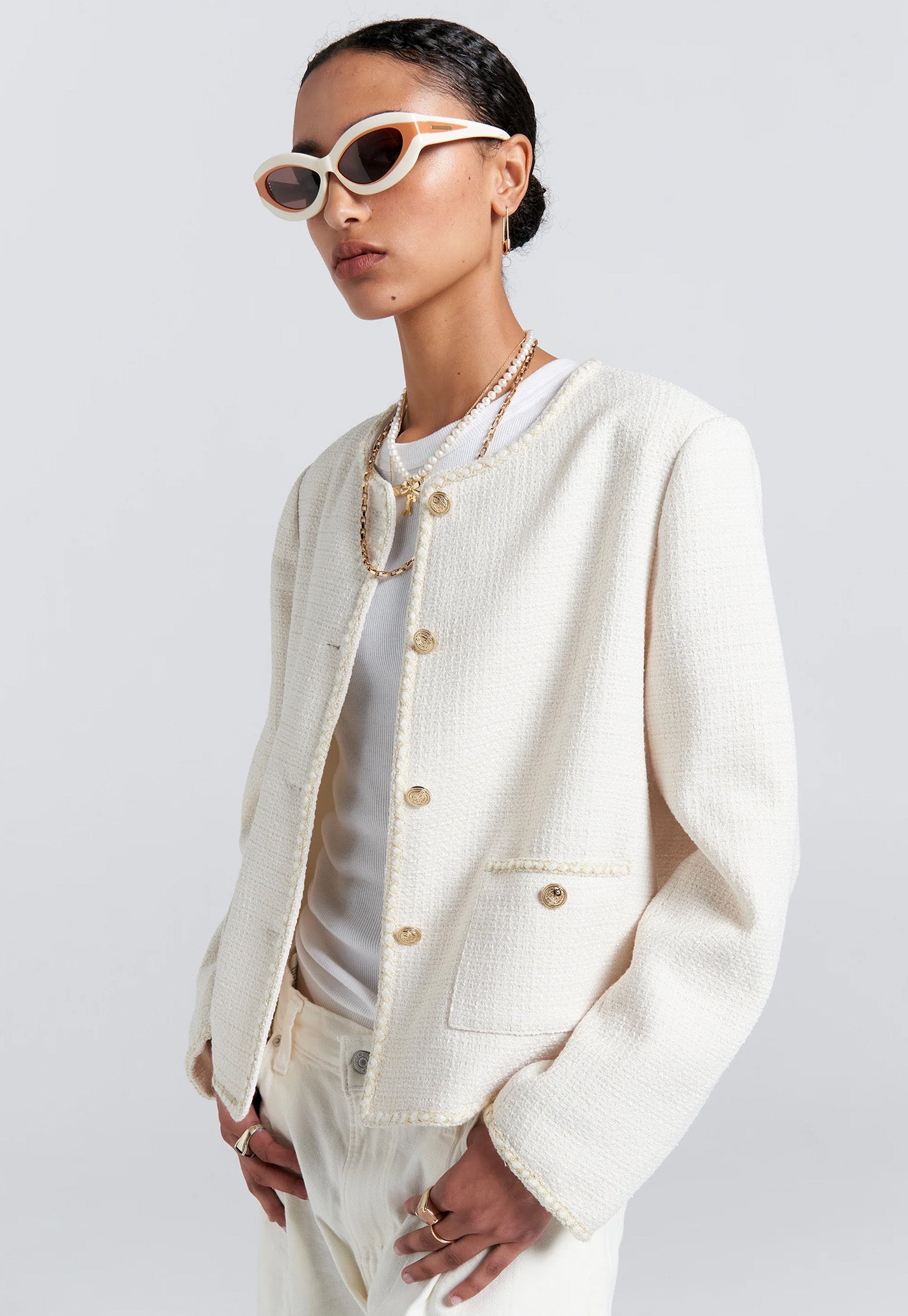 Boucle Jacket - Cream