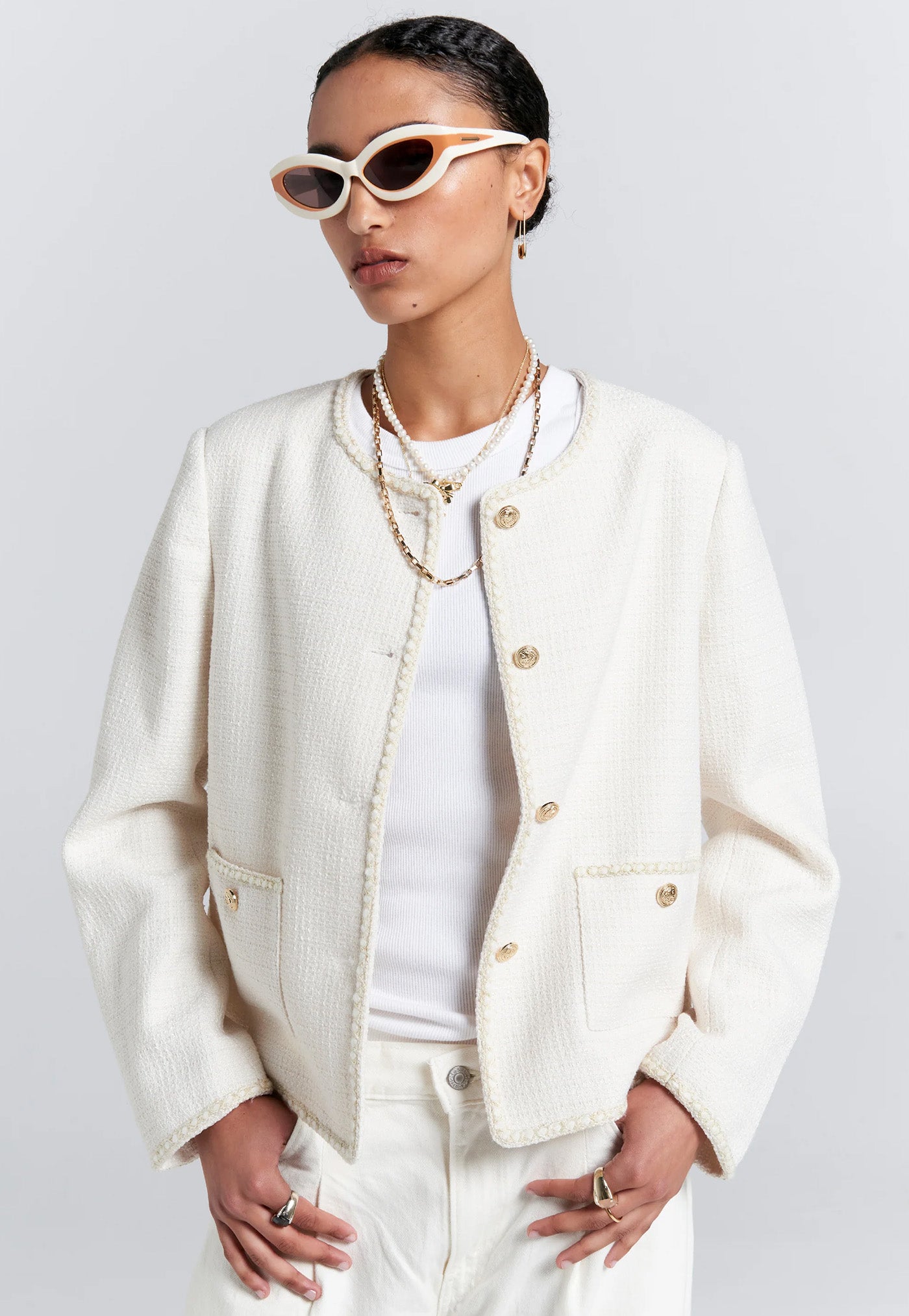 Boucle Jacket - Cream