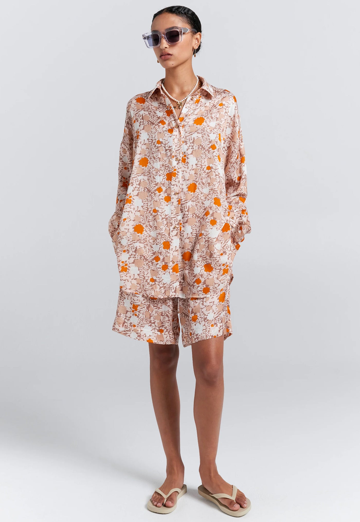 Oversized Walker Shirt - Pink Multi