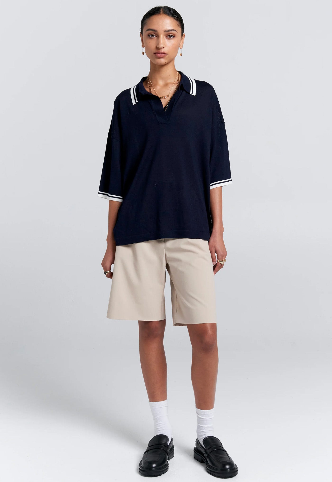 Relax Knit Polo - Navy