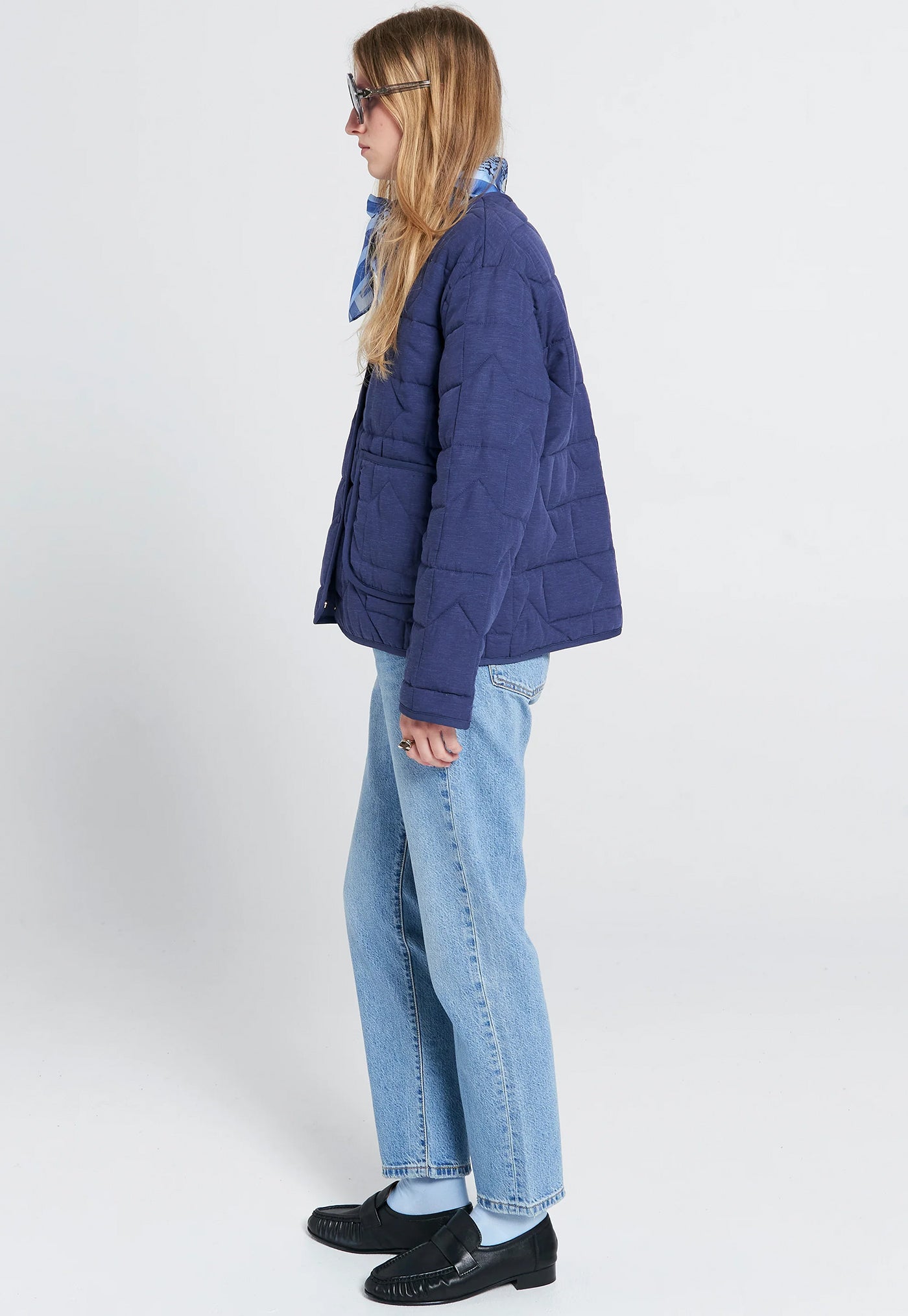 Quilted Drift Jacket  - Navy