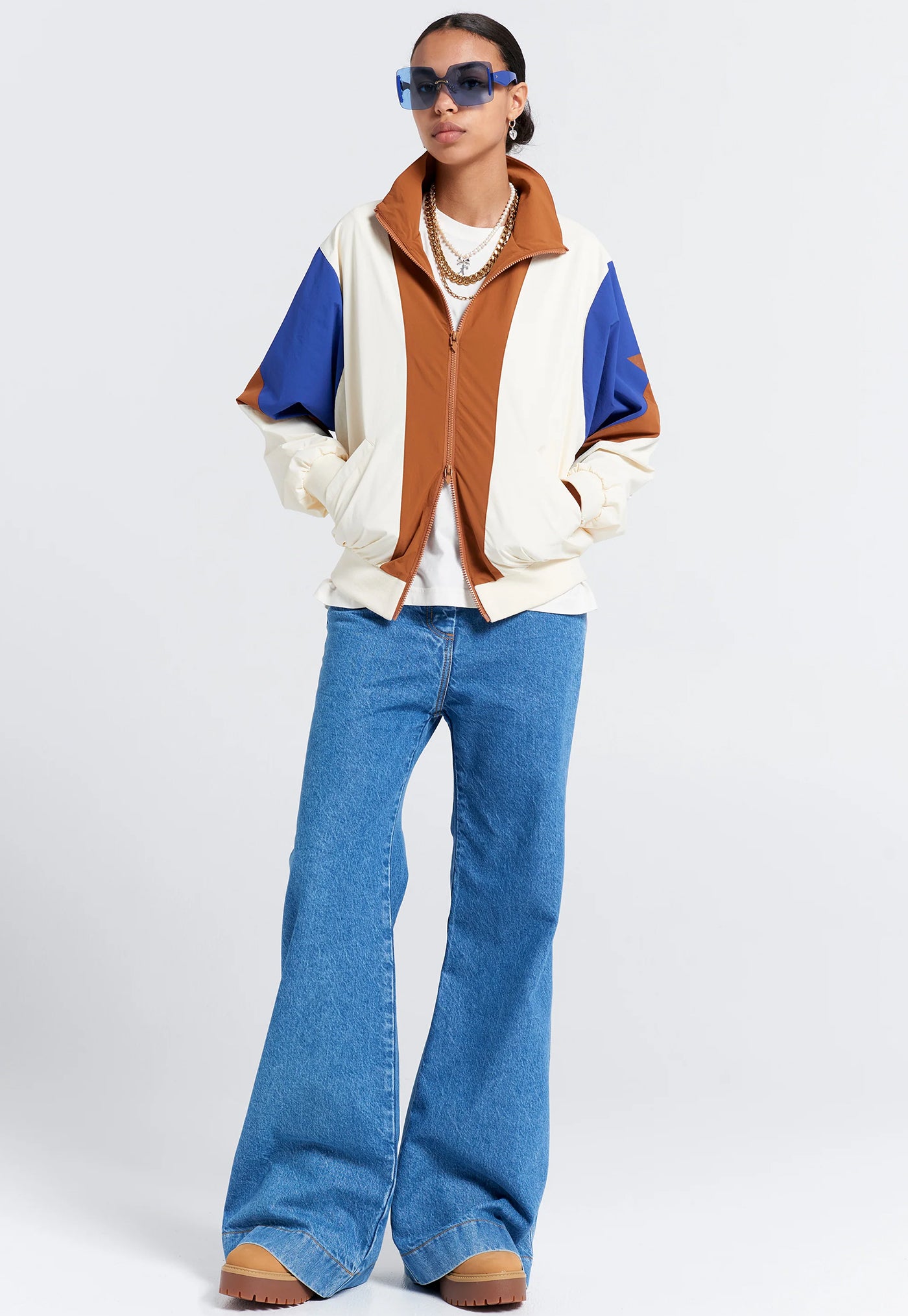 Walker Track Jacket - Cream Multi