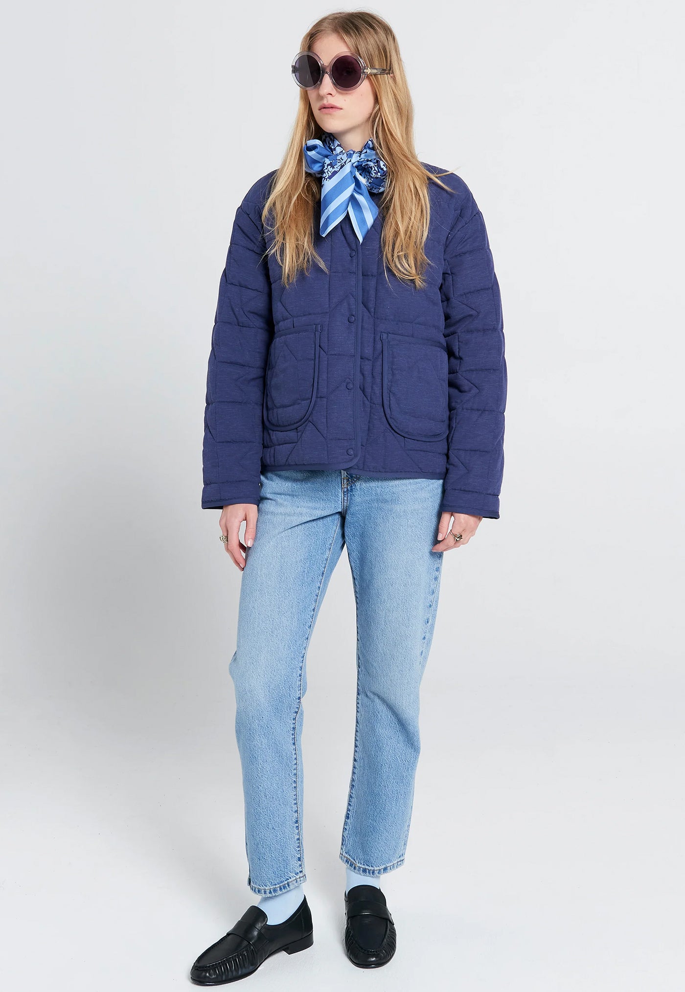 Quilted Drift Jacket  - Navy