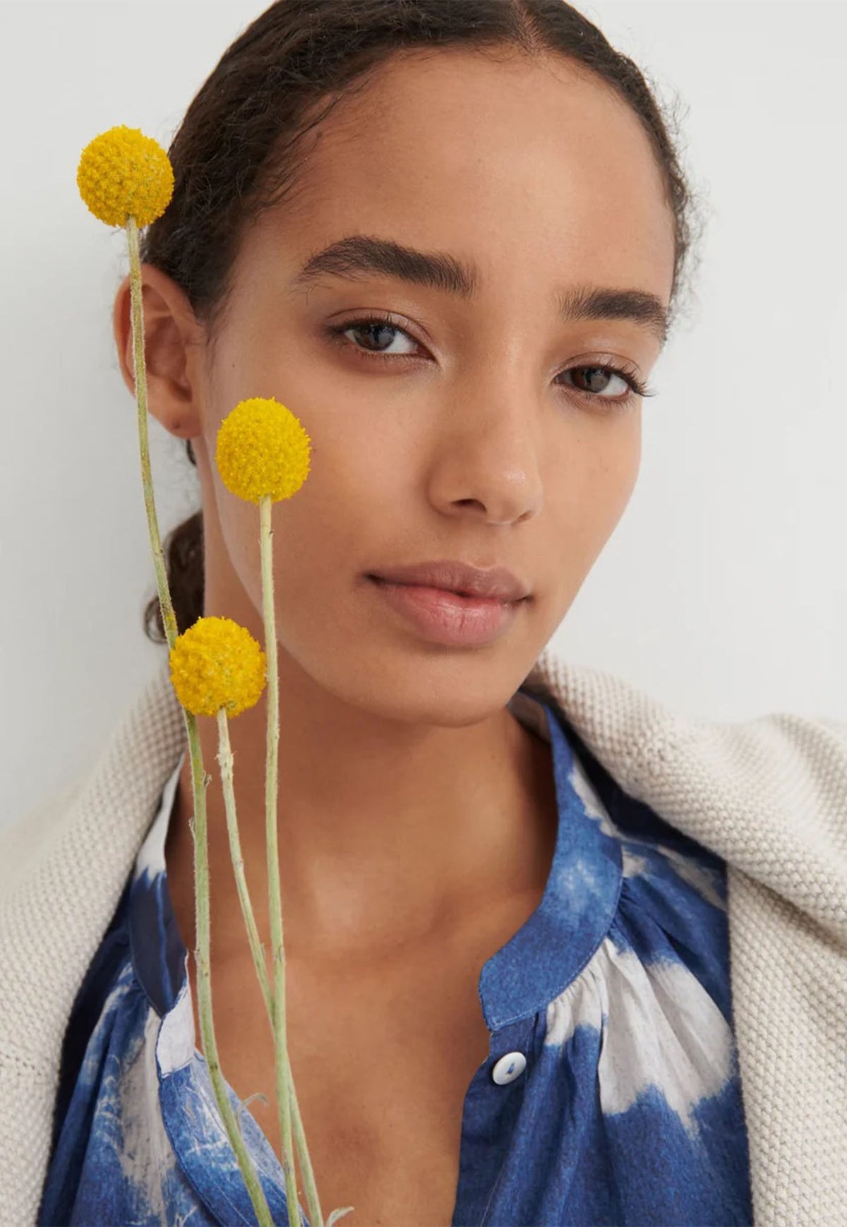 Equinox Top - Cyanotype Floral