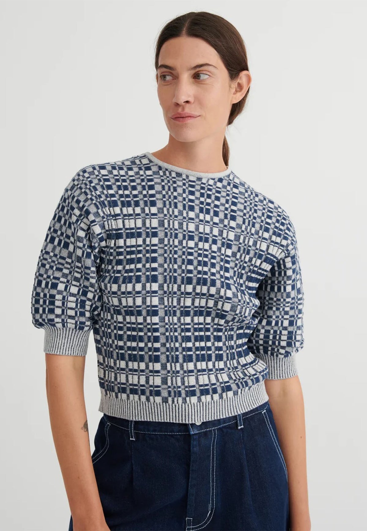 Film Top - Navy Check
