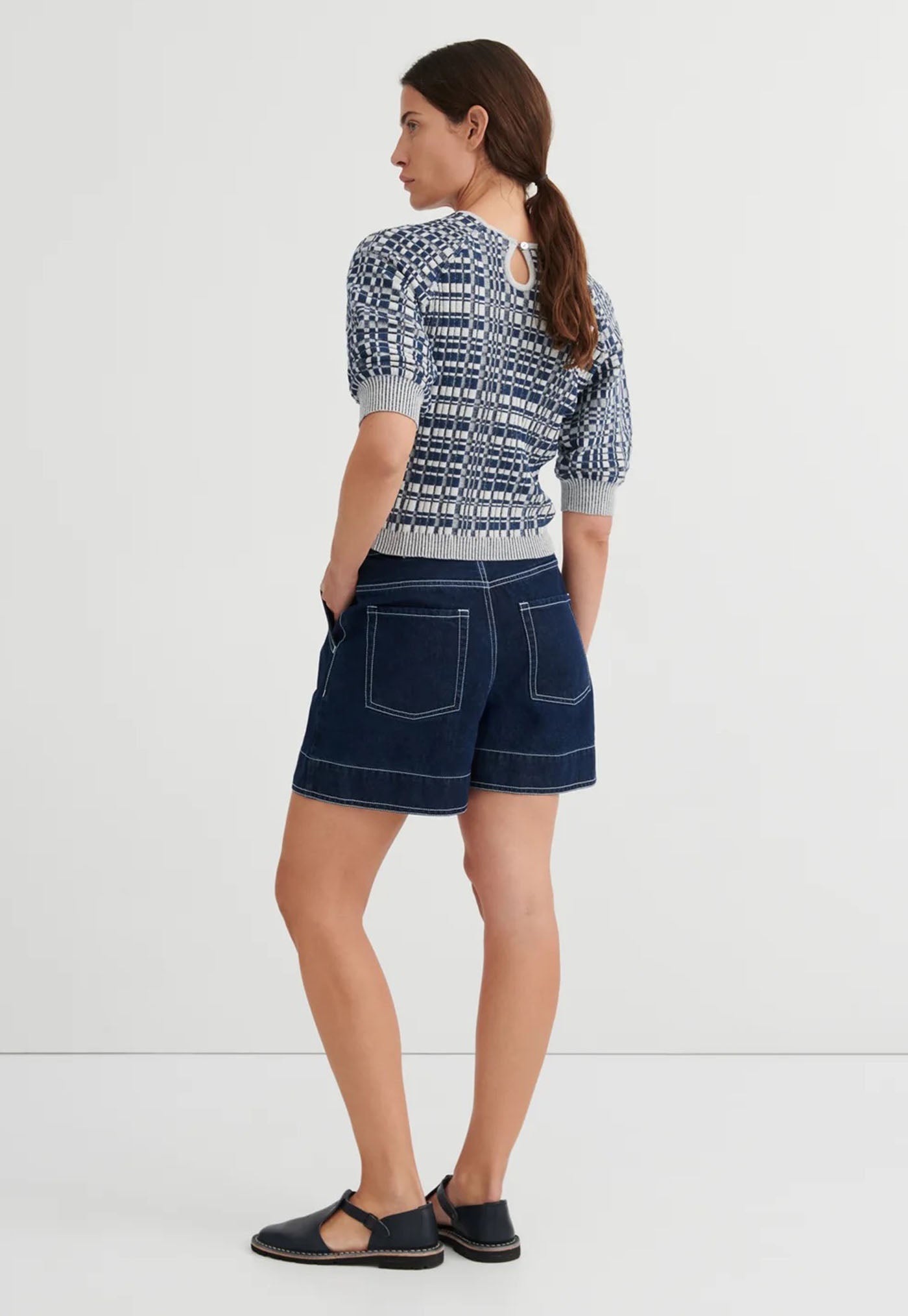 Film Top - Navy Check