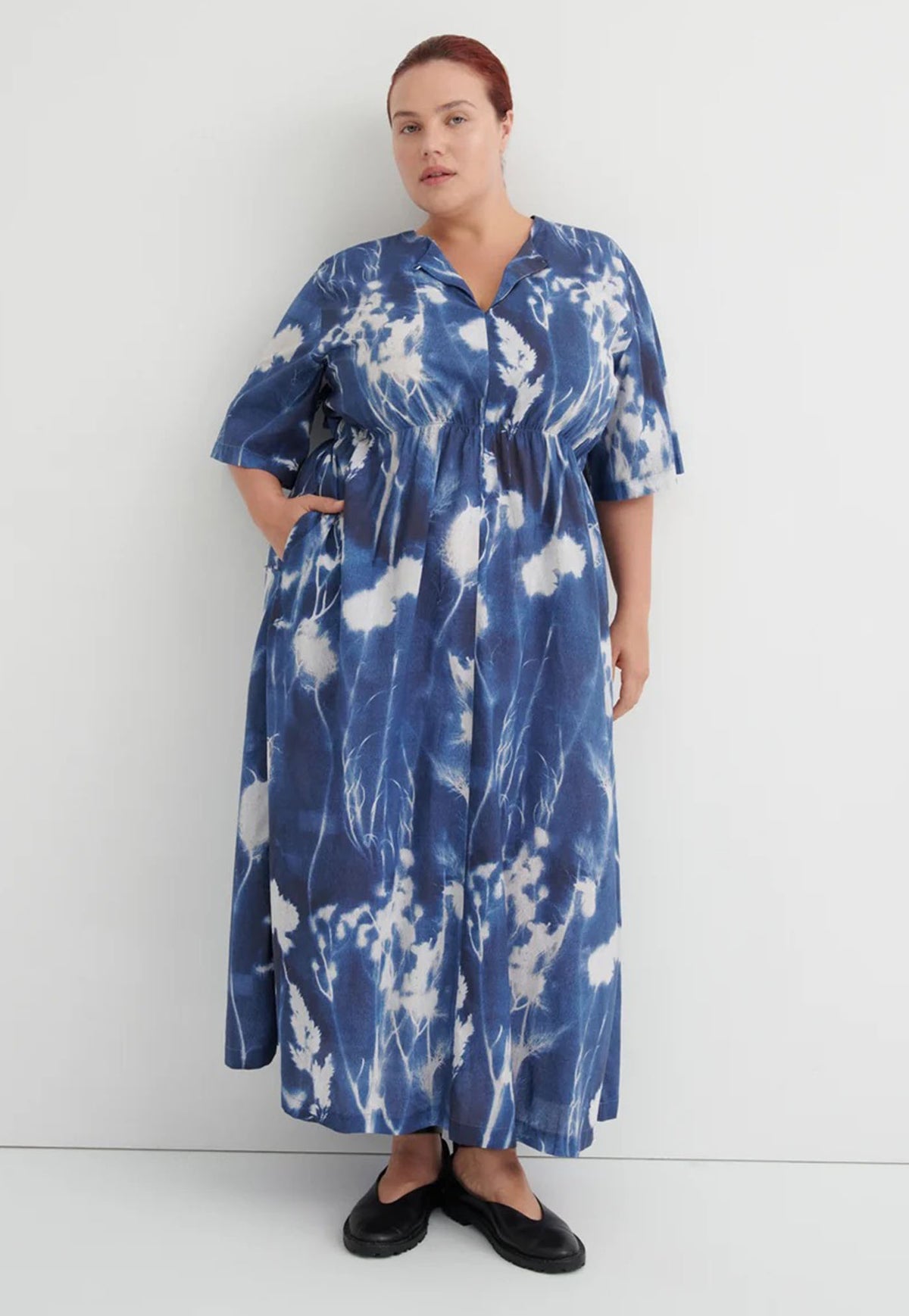 Nigella Dress - Cyanotype Floral