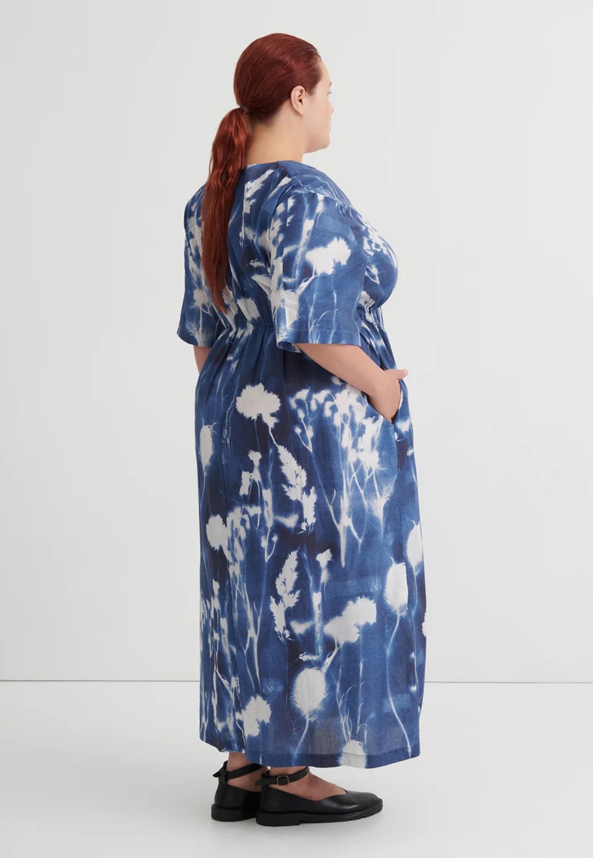 Nigella Dress - Cyanotype Floral