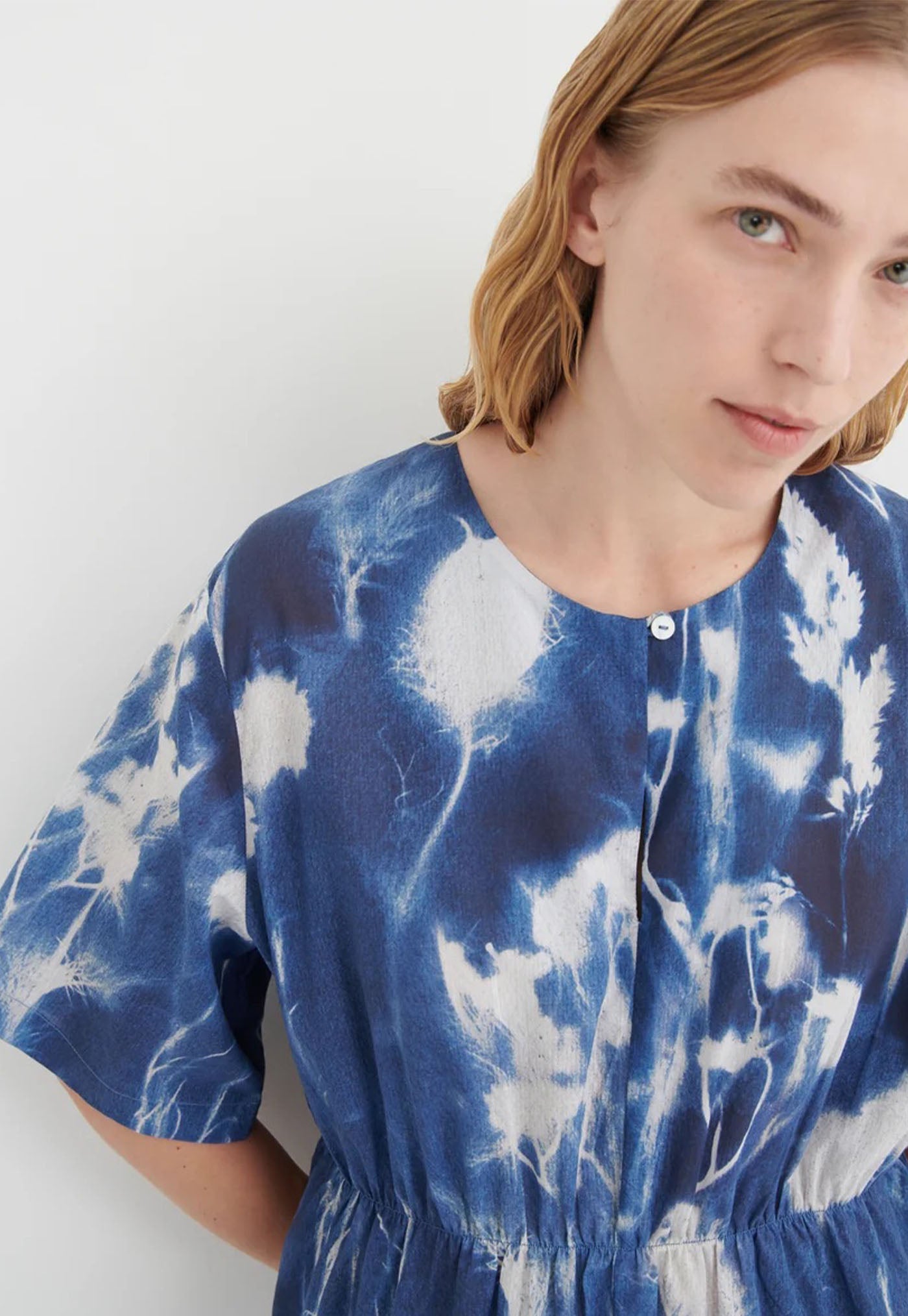 Nigella Dress - Cyanotype Floral