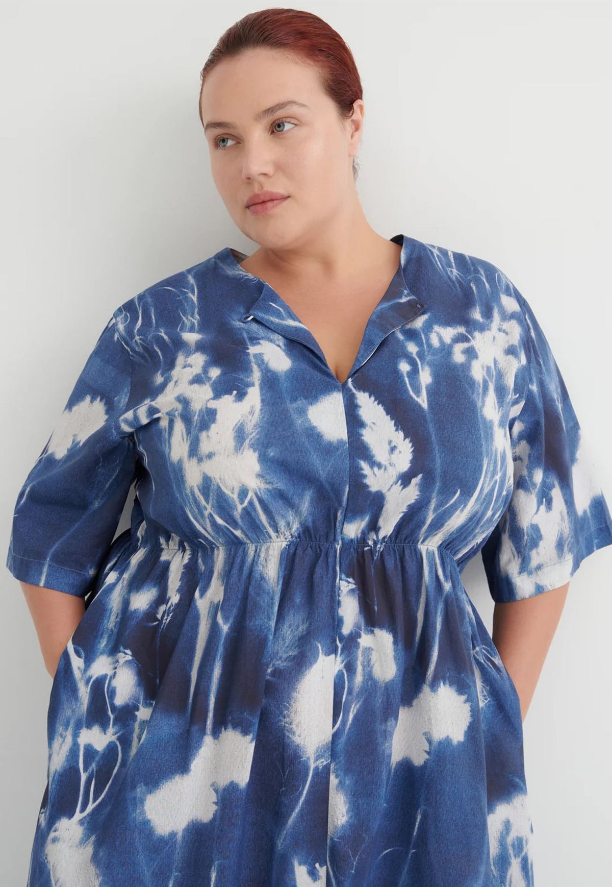 Nigella Dress - Cyanotype Floral