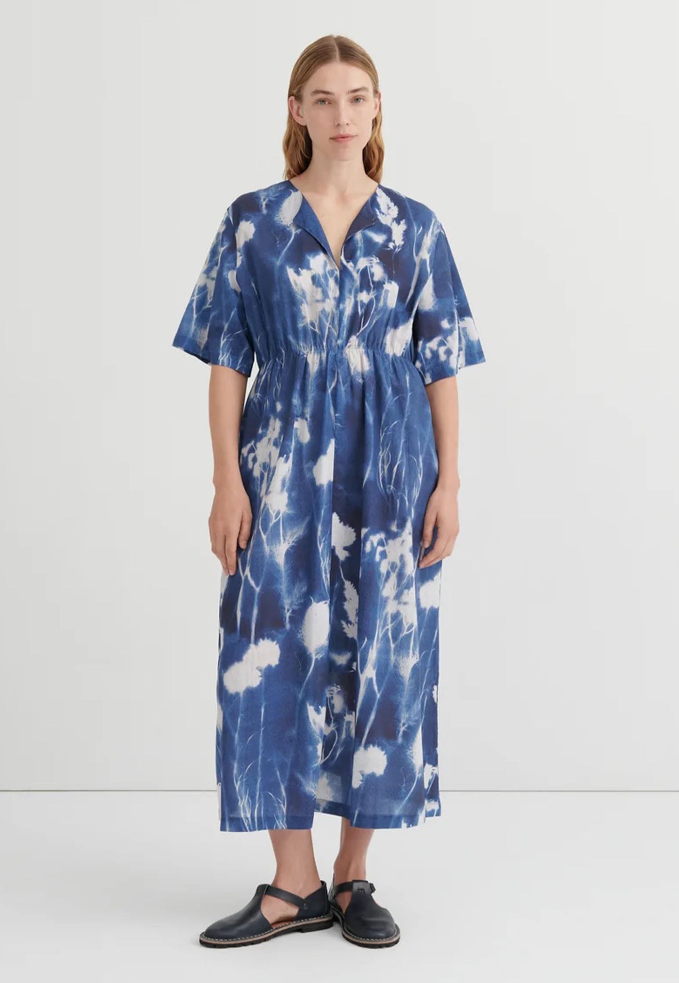 Nigella Dress - Cyanotype Floral