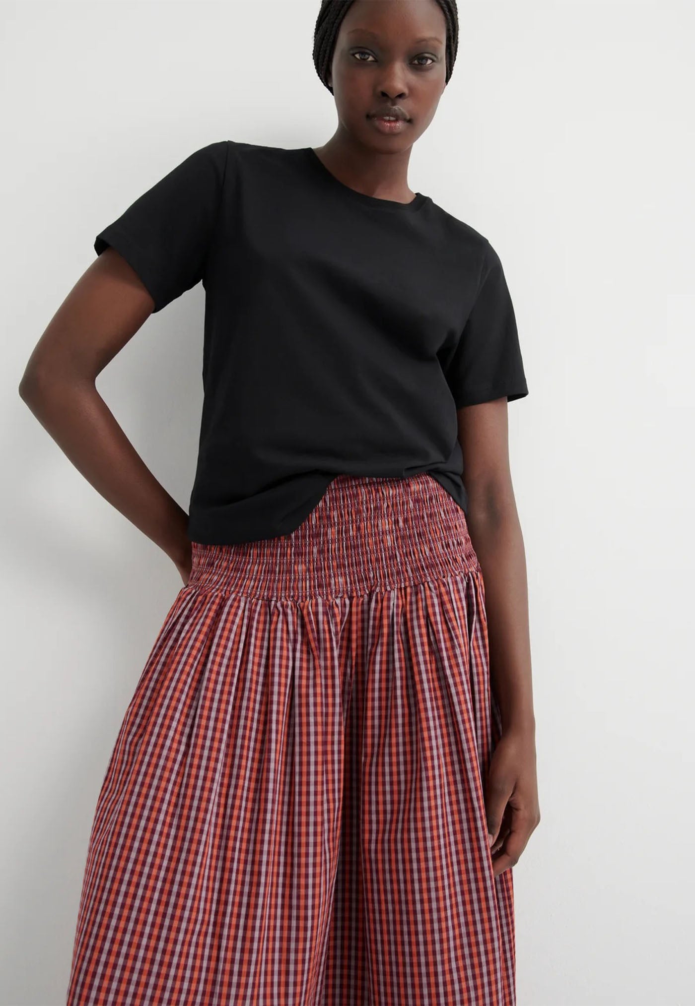 Weaver Skirt - Maroon Check