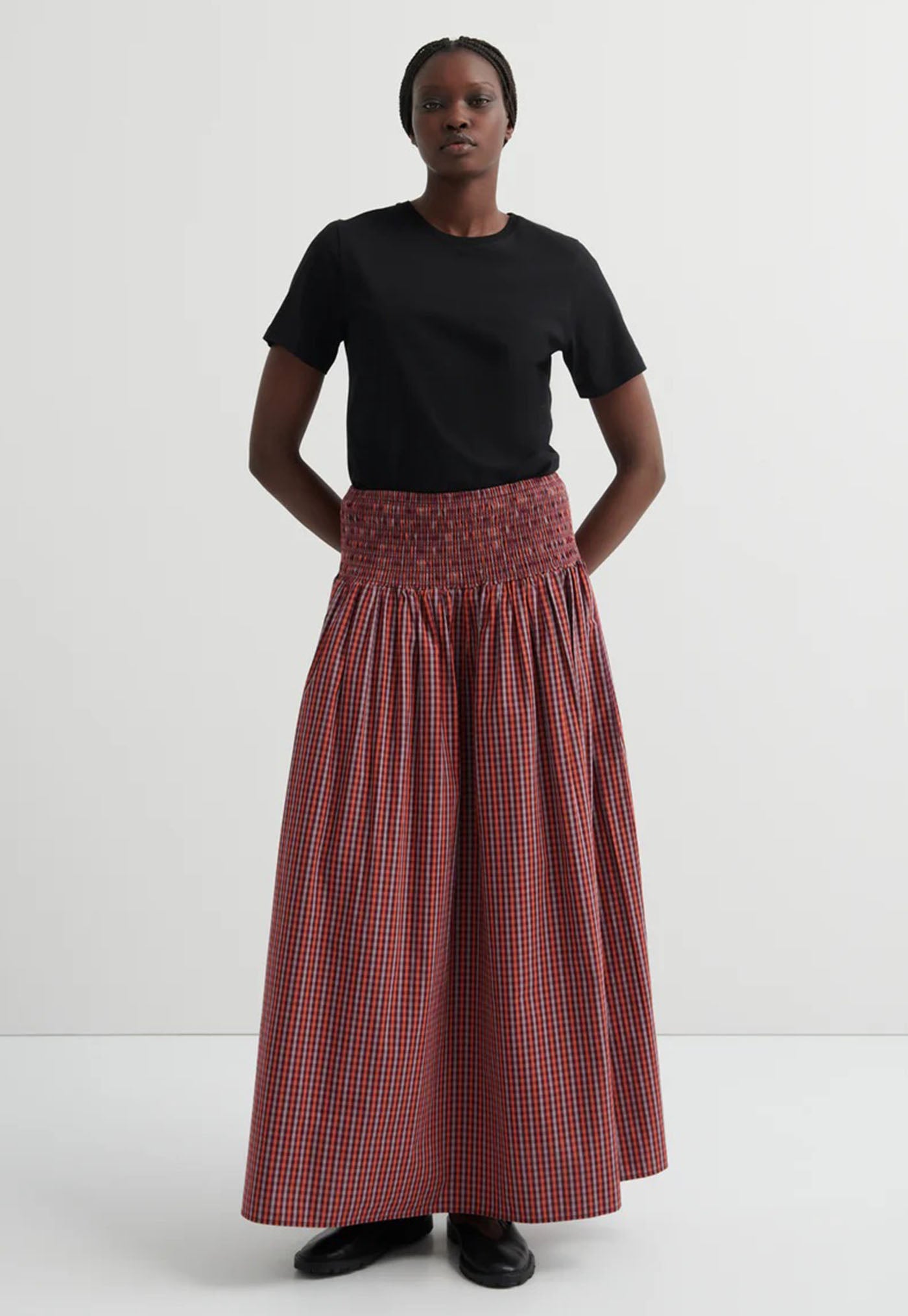 Weaver Skirt - Maroon Check