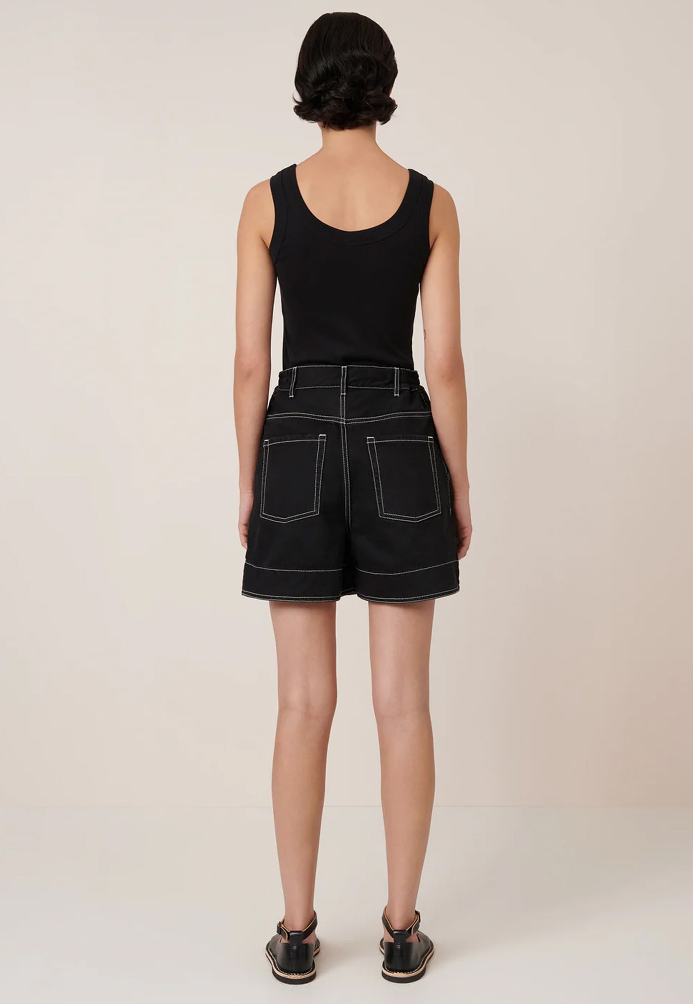 Outline Shorts - Black Denim
