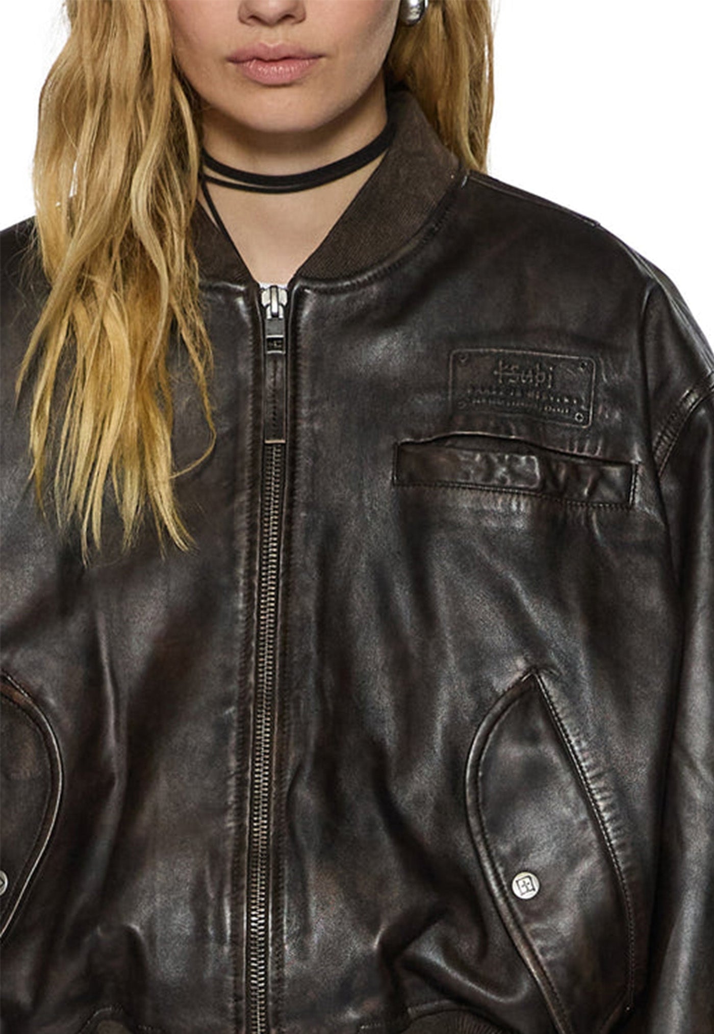 Alpha Crop Bomber Worn Black